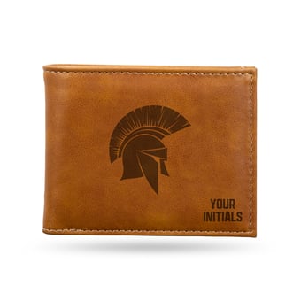Brown Case Western Reserve Spartans Personalized Billfold Wallet