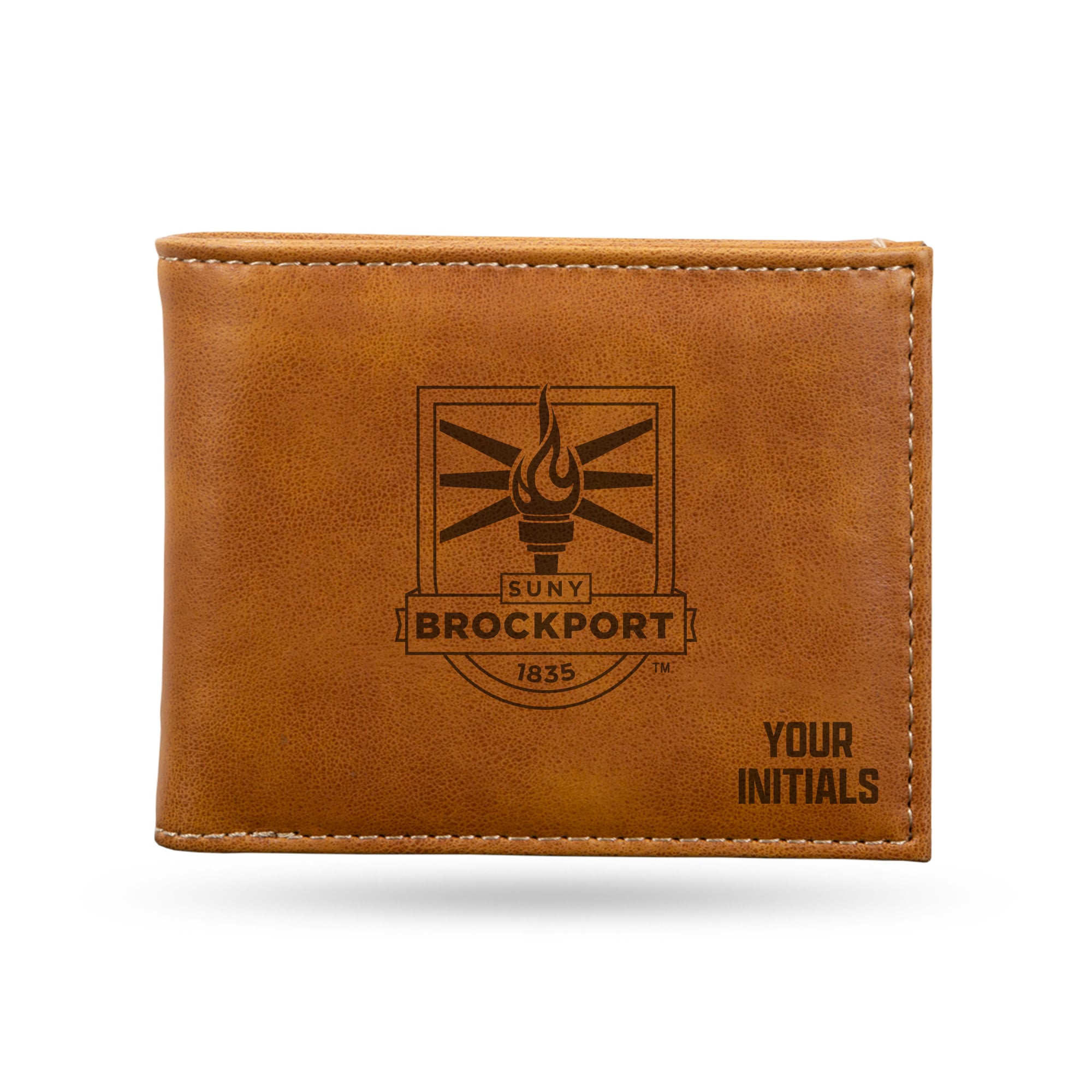 Brown SUNY Brockport Golden Eagles Personalized Billfold Wallet