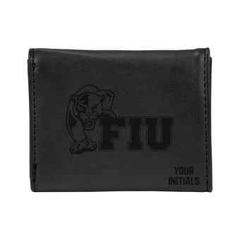 Black FIU Panthers Personalized Trifold Wallet