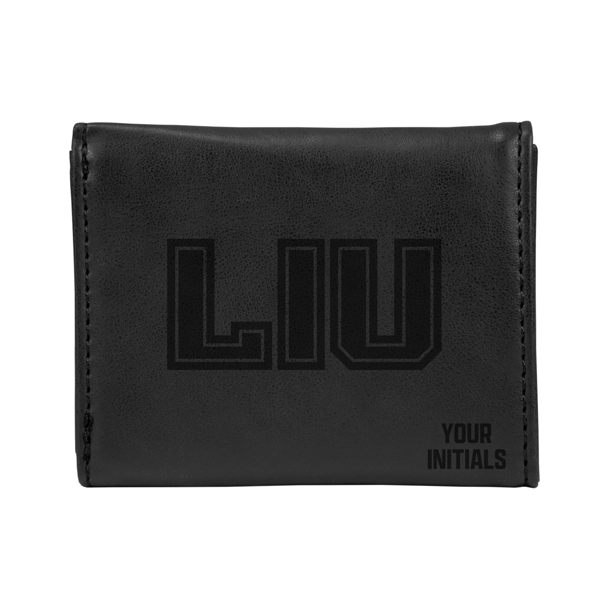 Black LIU Sharks Personalized Trifold Wallet