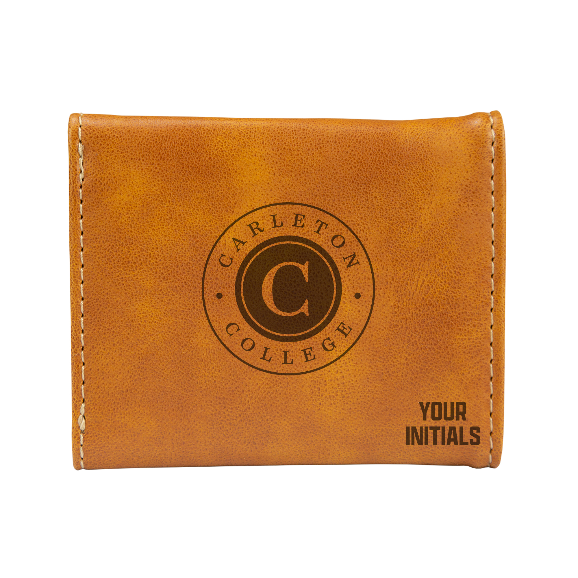 Brown Carleton Knights Personalized Trifold Wallet