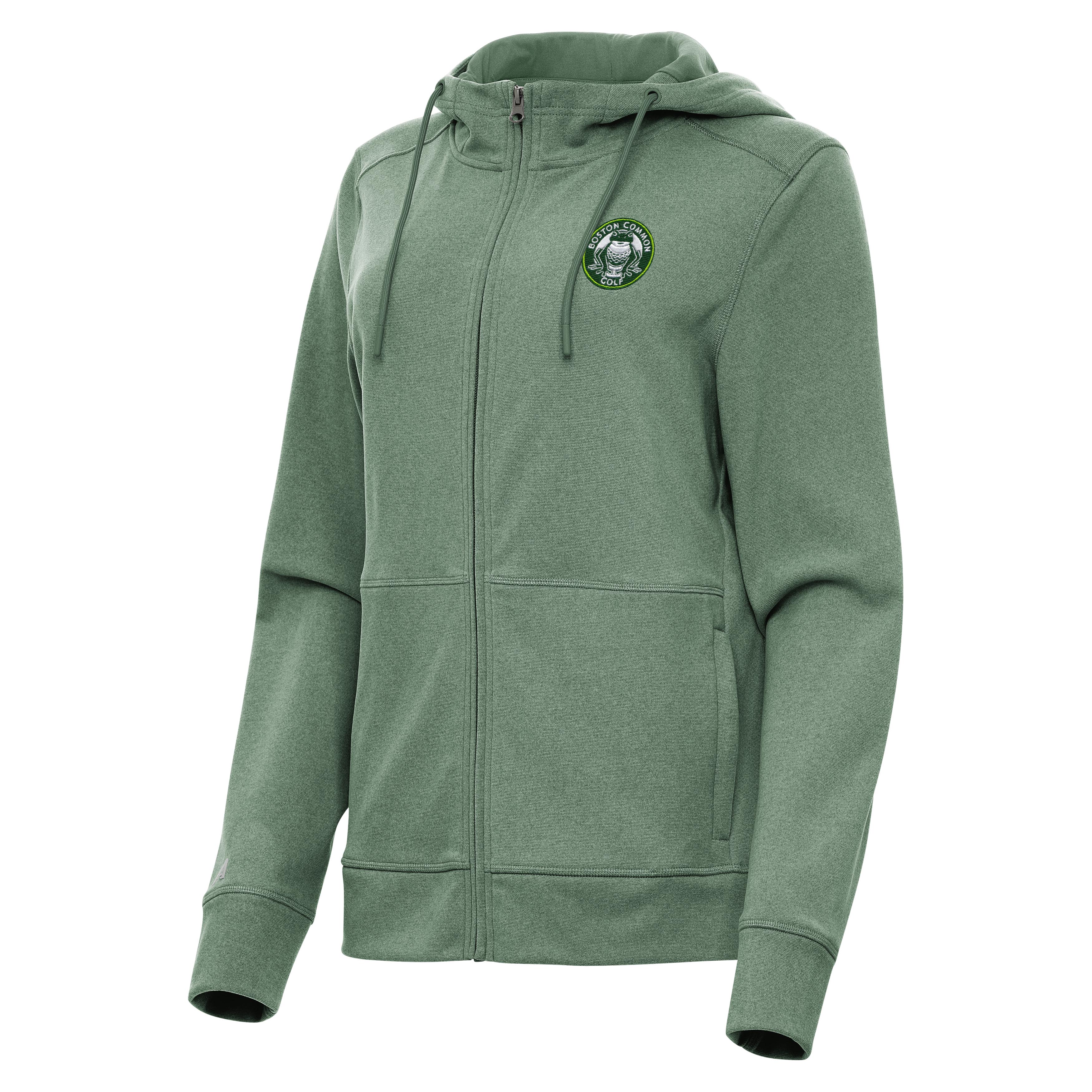 Women’s Antigua Heather Green TGL Boston Common Golf Seeker Full-Zip Hoodie Women’s Antigua Heather Green TGL Boston Common Golf Seeker Full-Zip Hoodie