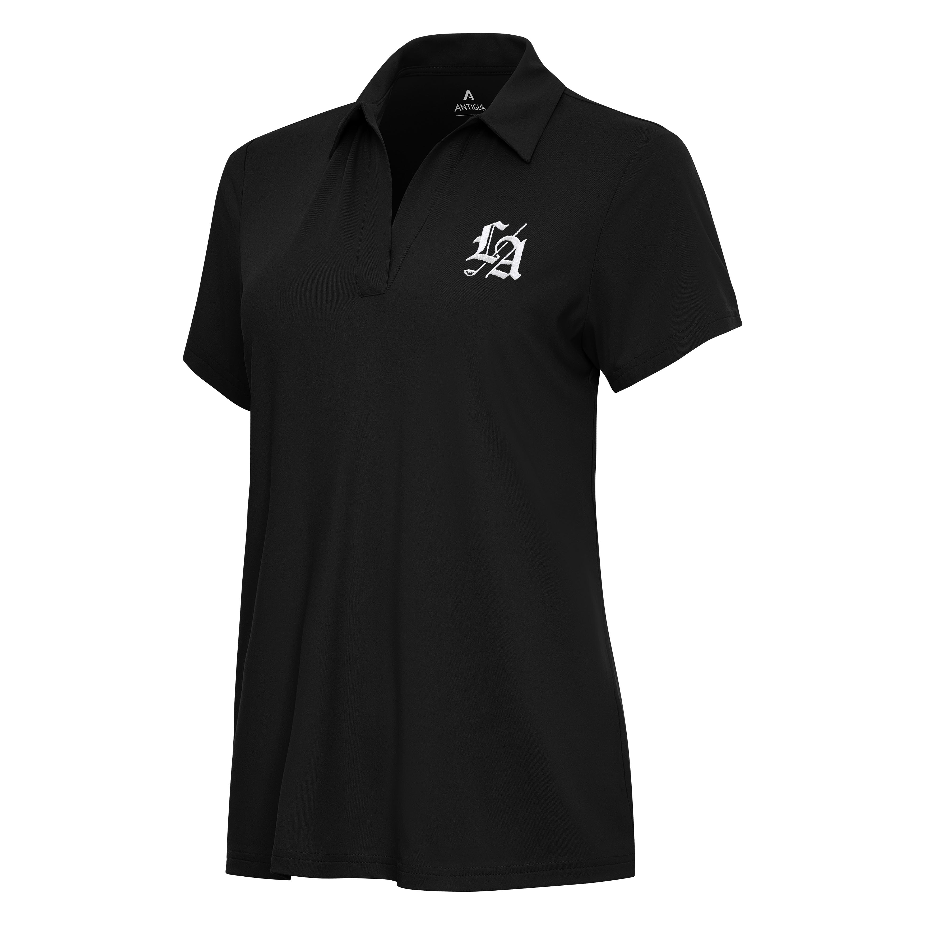 Women’s Antigua Black TGL Los Angeles Golf Club Era Performance Polo Women’s Antigua Black TGL Los Angeles Golf Club Era Performance Polo