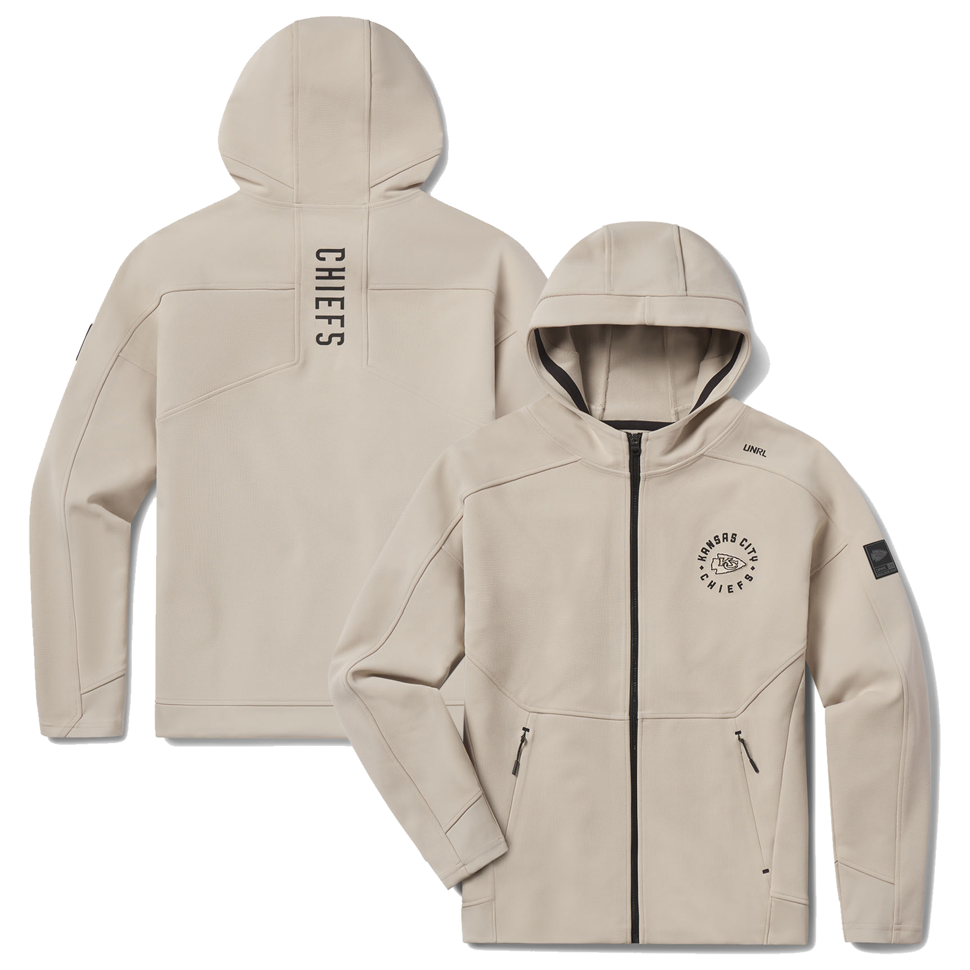 Unisex UNRL Cream Kansas City Chiefs Impact Full-Zip Hooded Jacket