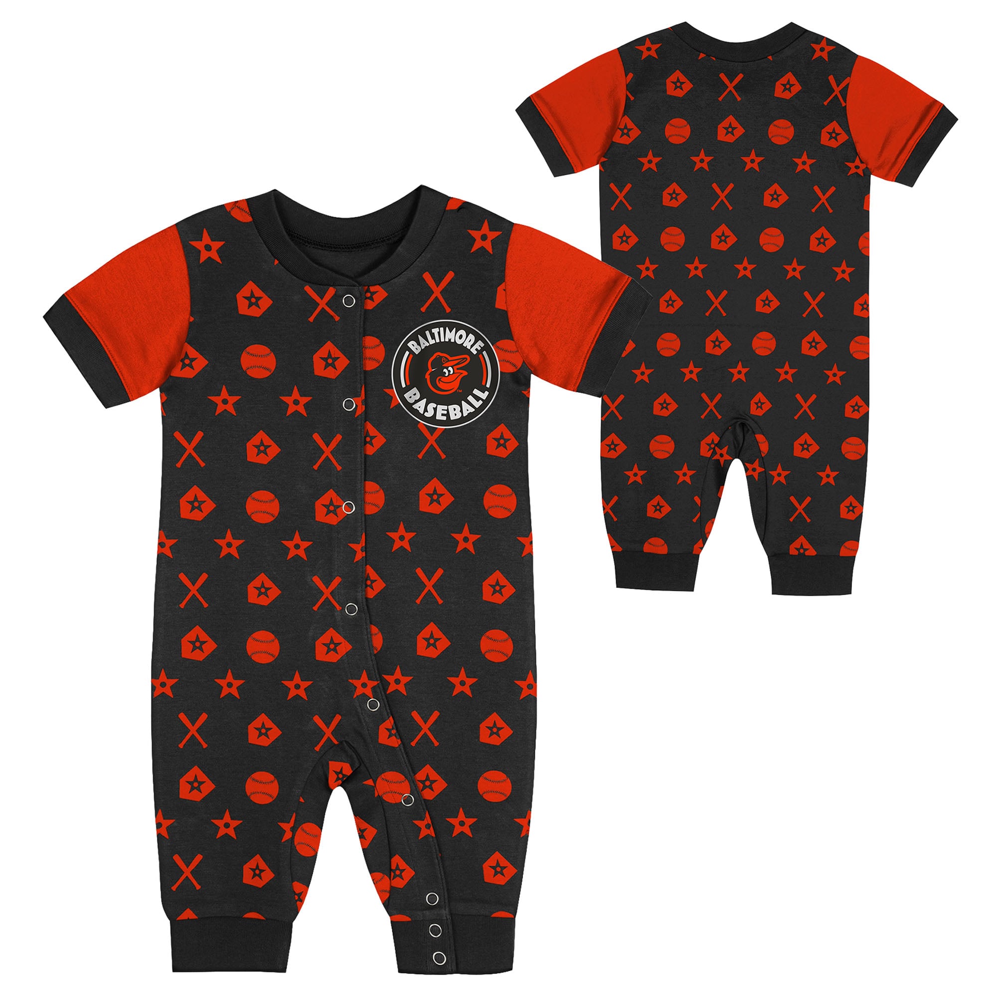 Newborn Black Baltimore Orioles Hard 90 Coveralls