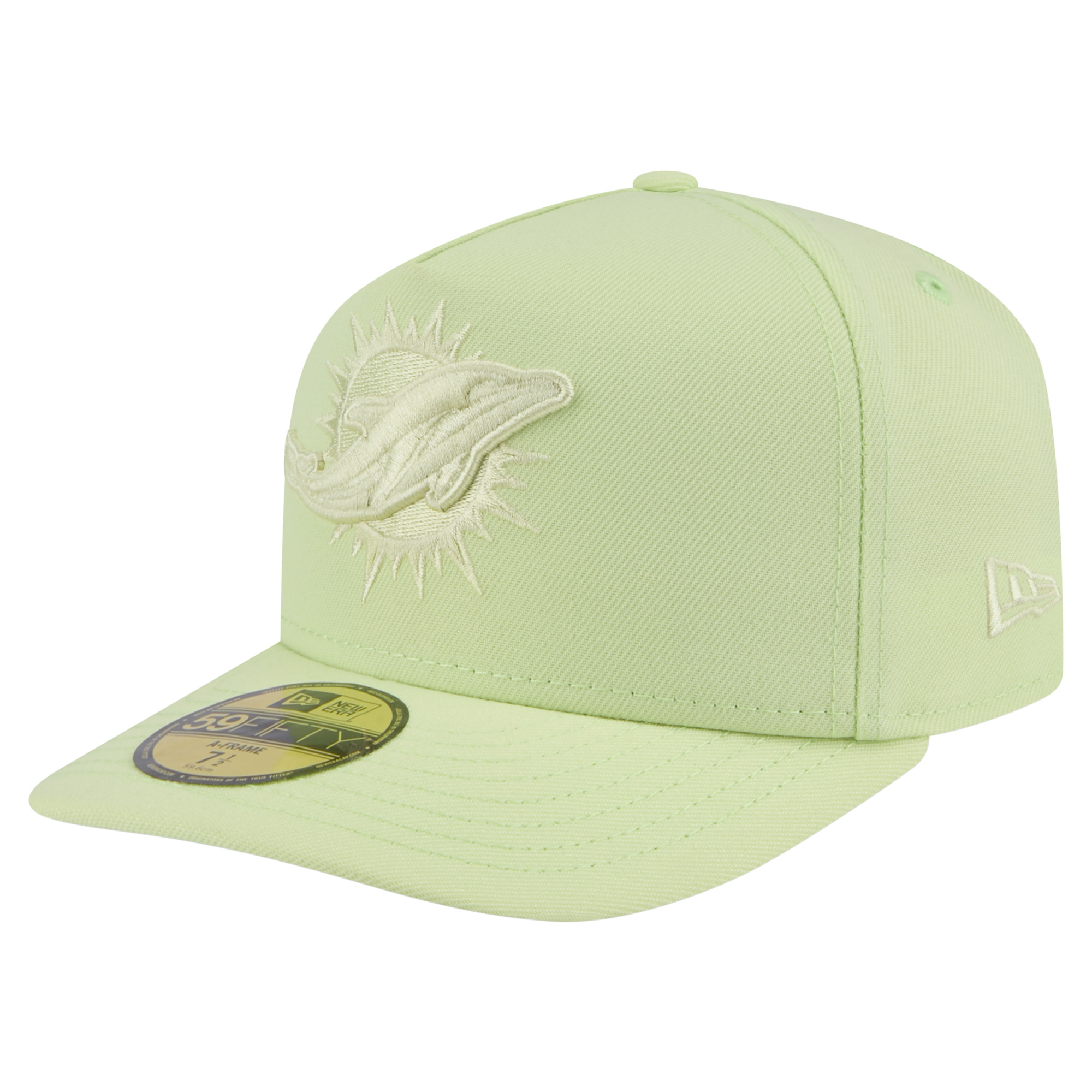 Men's New Era Light Green Miami Dolphins Color Pack A-Frame 59FIFTY Fitted Hat