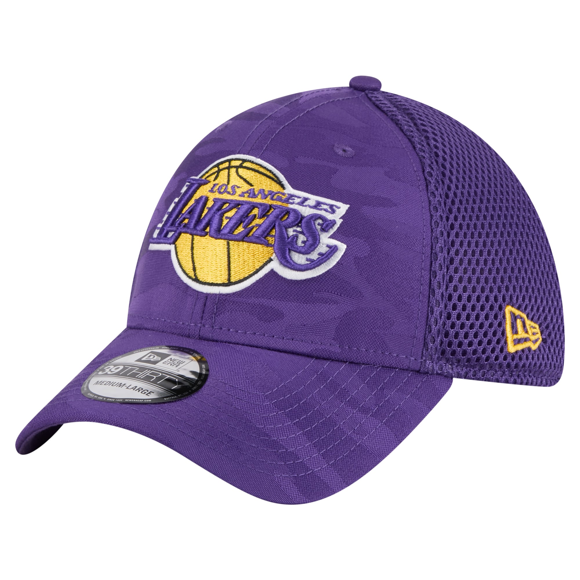Men's New Era Purple Los Angeles Lakers Subtle Camo 39THIRTY Flex Hat