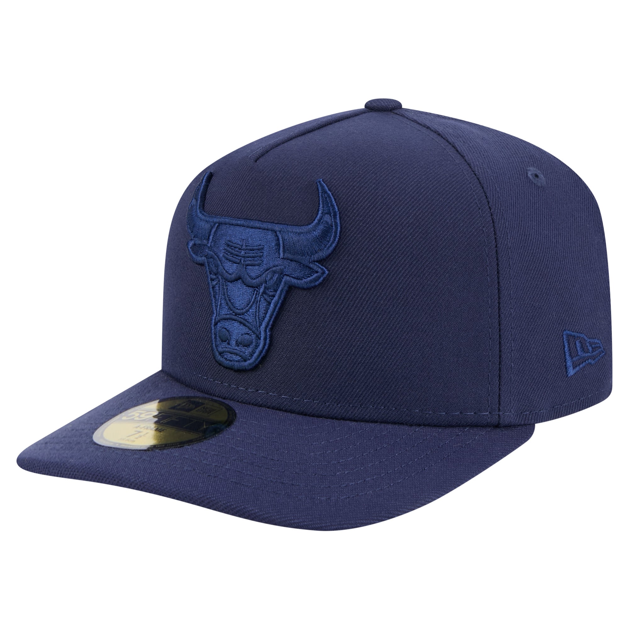 Men's New Era Navy Chicago Bulls Colorpack A-Frame Pinch Front 59FIFTY Fitted Hat