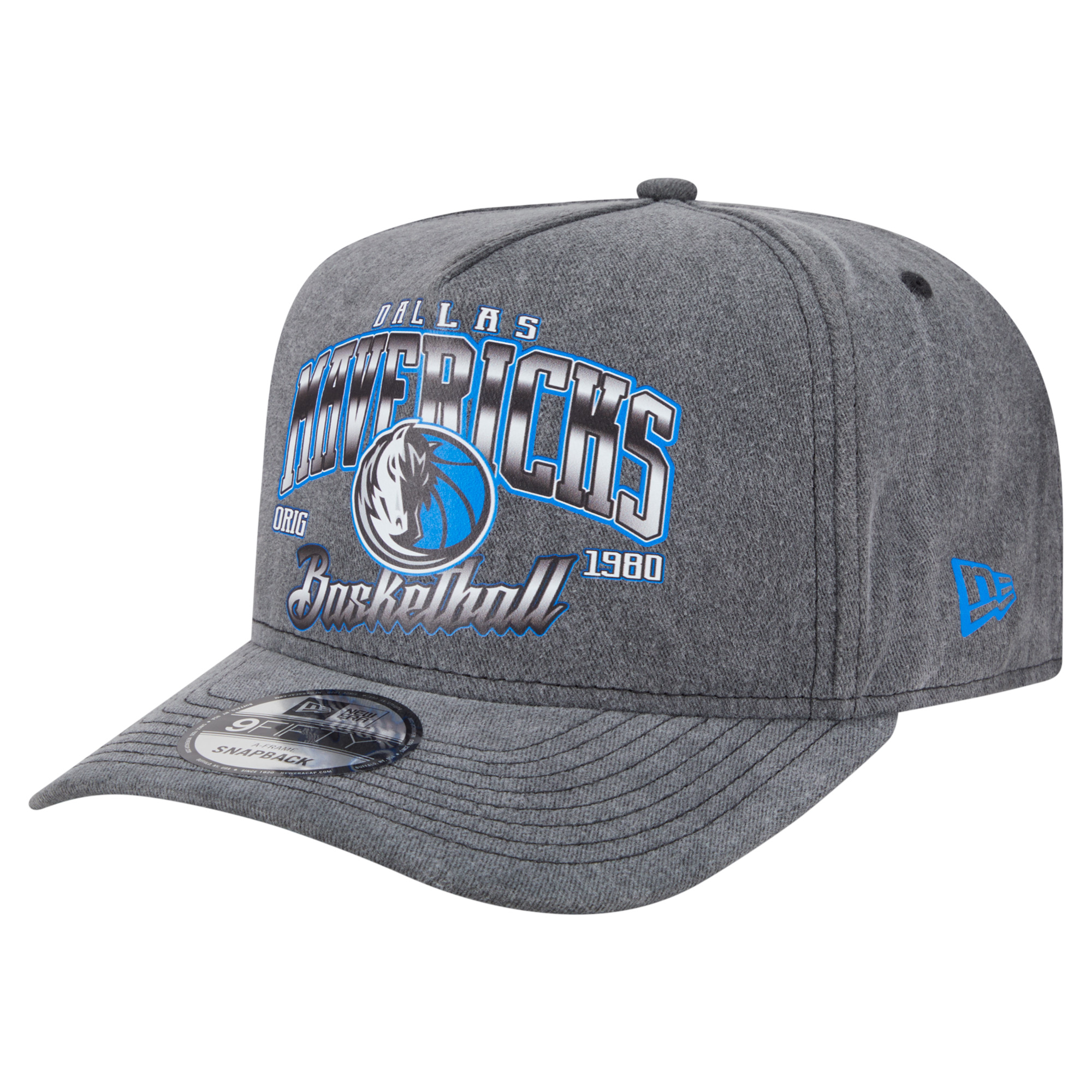 Men’s New Era Charcoal Dallas Mavericks Throwback Washed Pre-Curved 9FIFTY Snapback Hat Men’s New Era Charcoal Dallas Mavericks Throwback Washed Pre-Curved 9FIFTY Snapback Hat