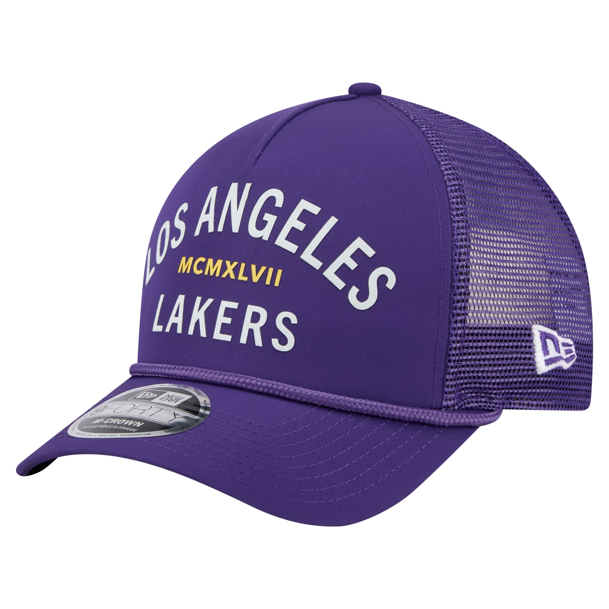 Men's New Era Purple Los Angeles Lakers Minimalist 9FORTY M-Crown Adjustable Hat