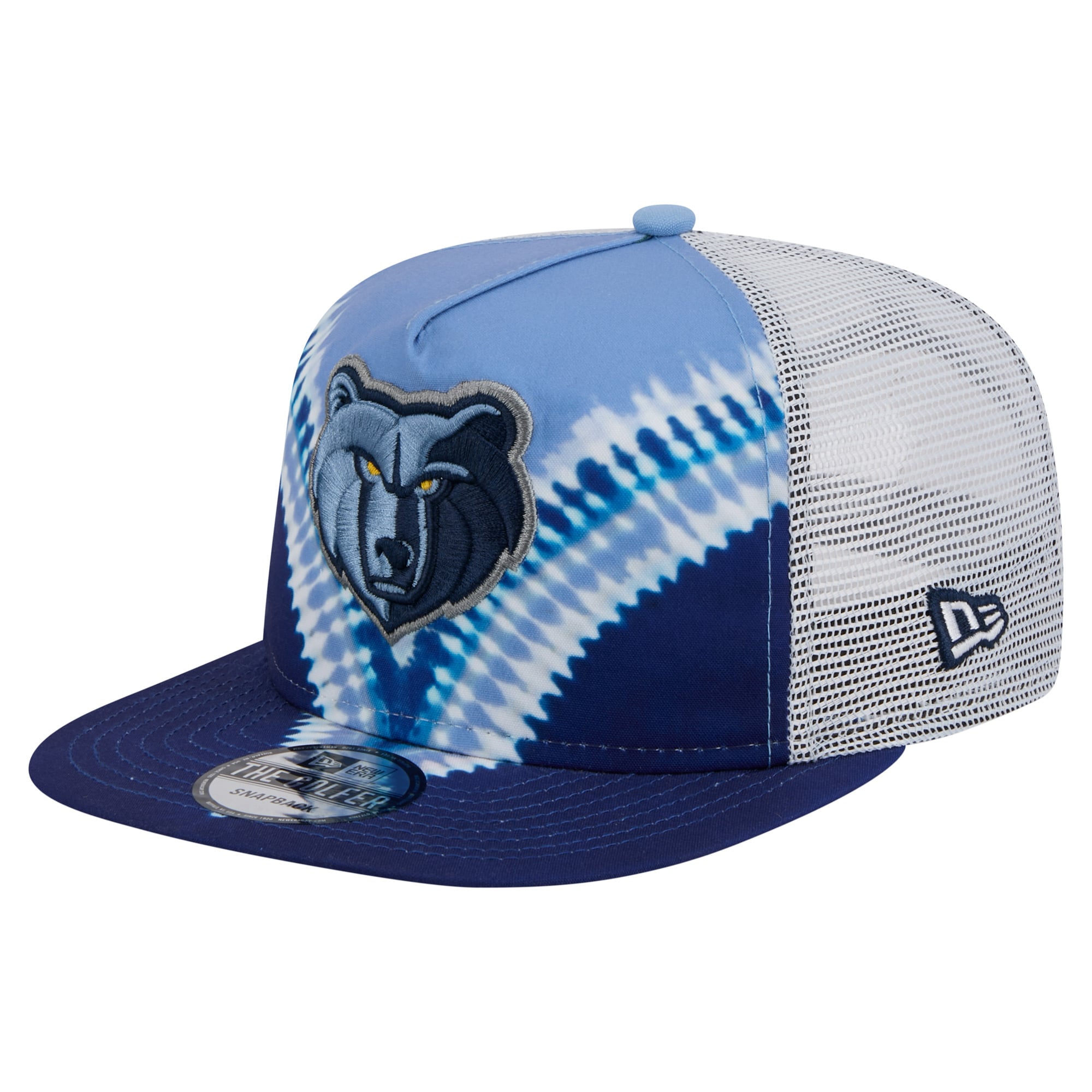 Men's New Era Navy/Light Blue Memphis Grizzlies Throwback Dye Golfer Snapback Hat