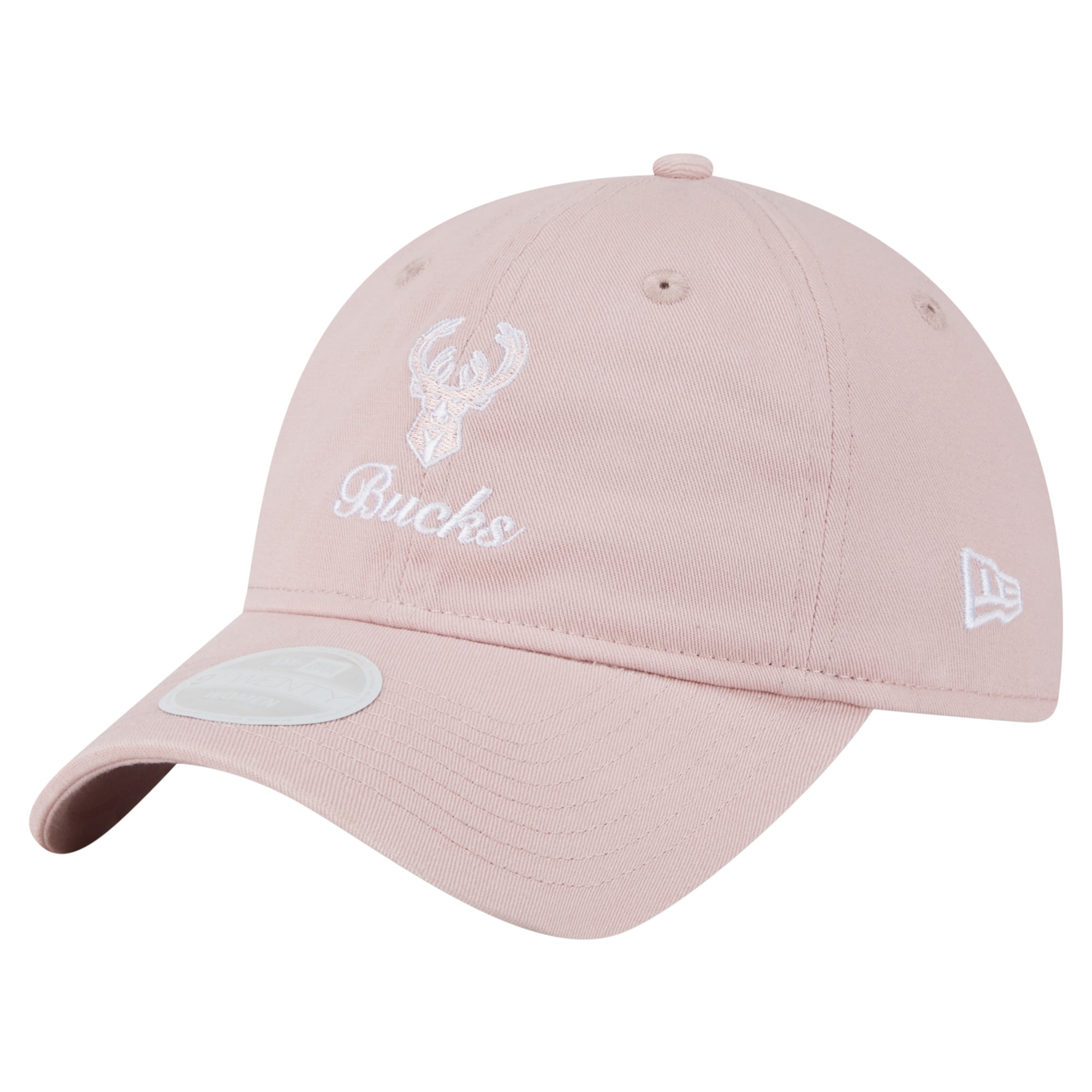 Women's New Era Pink Milwaukee Bucks Gameday Preppy 9Twenty Adjustable Hat