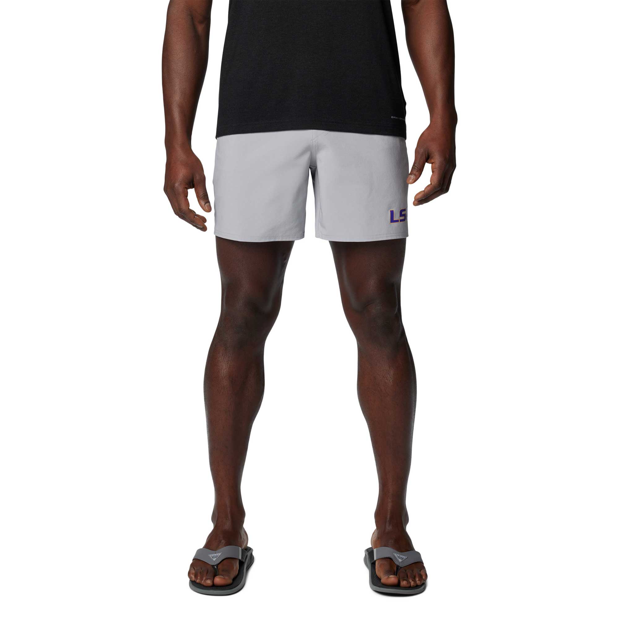 Men’s Columbia Gray LSU Tigers PFG Terminal Roamer™ Omni-Shade™ Stretch Shorts Men’s Columbia Gray LSU Tigers PFG Terminal Roamer™ Omni-Shade™ Stretch Shorts