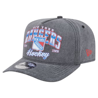 Men's New Era  Charcoal New York Rangers Throwback Washed A-Frame Pre-Curved 9FIFTY Snapback Hat