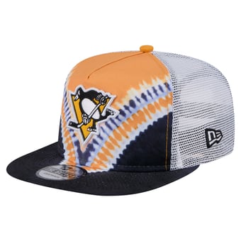 Men's New Era  Black/Gold Pittsburgh Penguins Throwback V-Dye Adjustable Golfer Hat