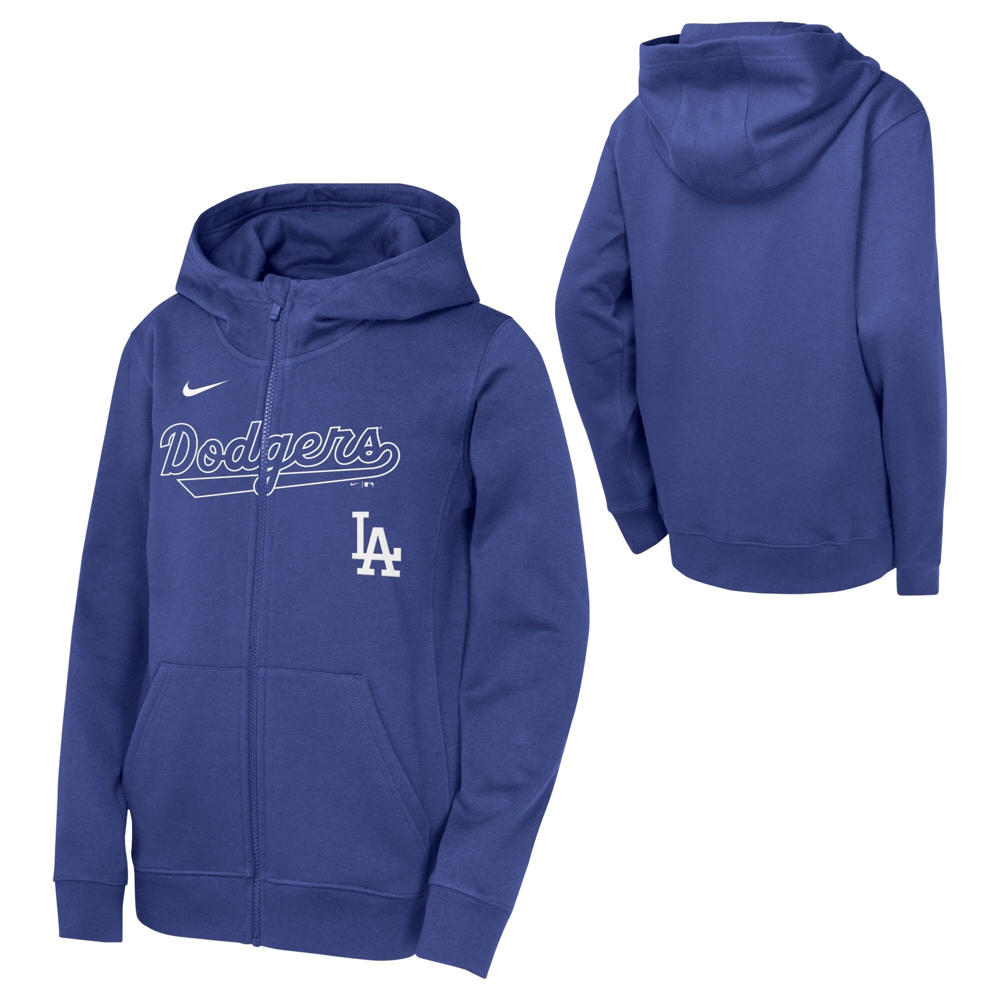 Felpa con cappuccio e zip intera in pile Los Angeles Dodgers Nike - Ragazzi