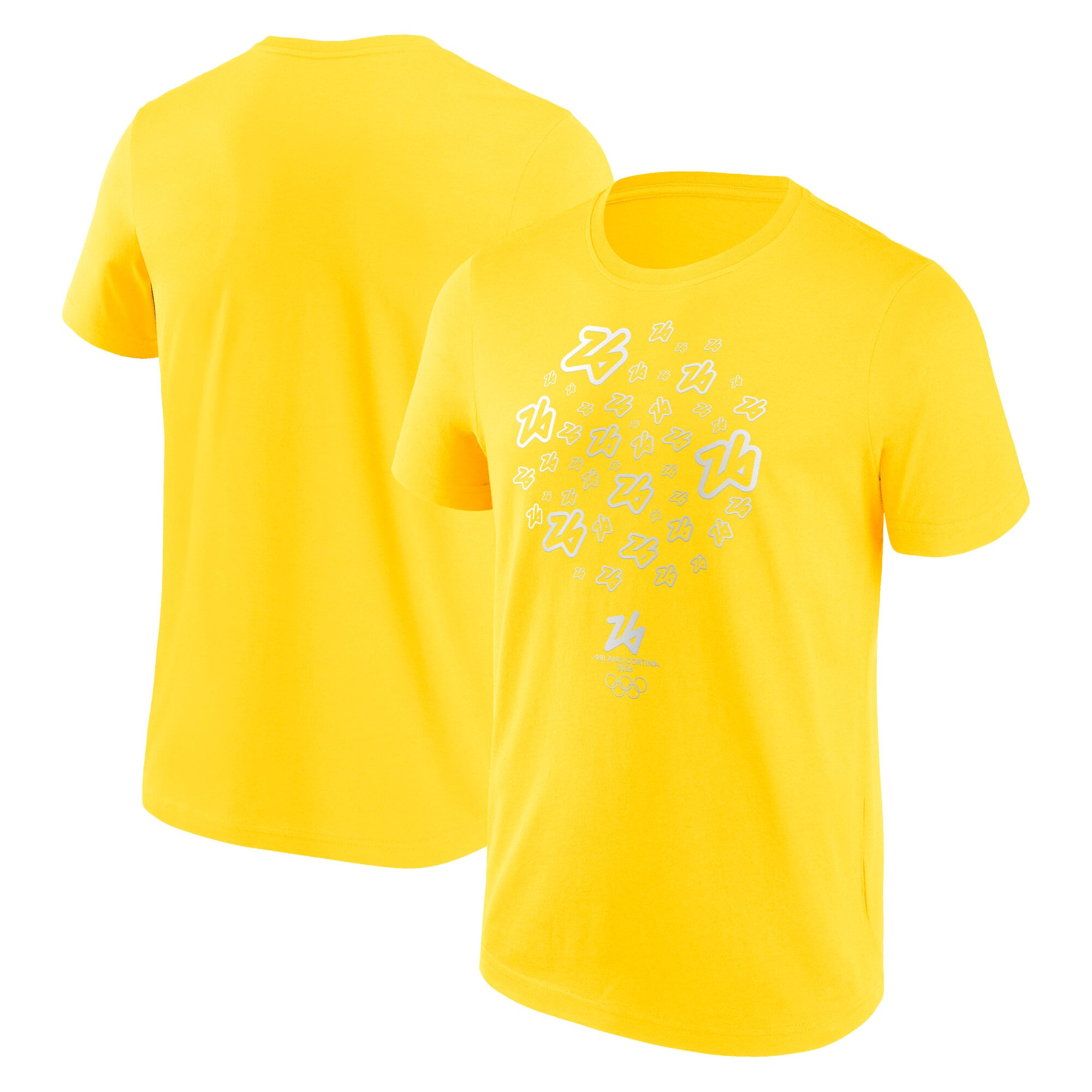 T-shirt grafica con adesivi logo Olimpiadi Milano Cortina 2026 - Oro