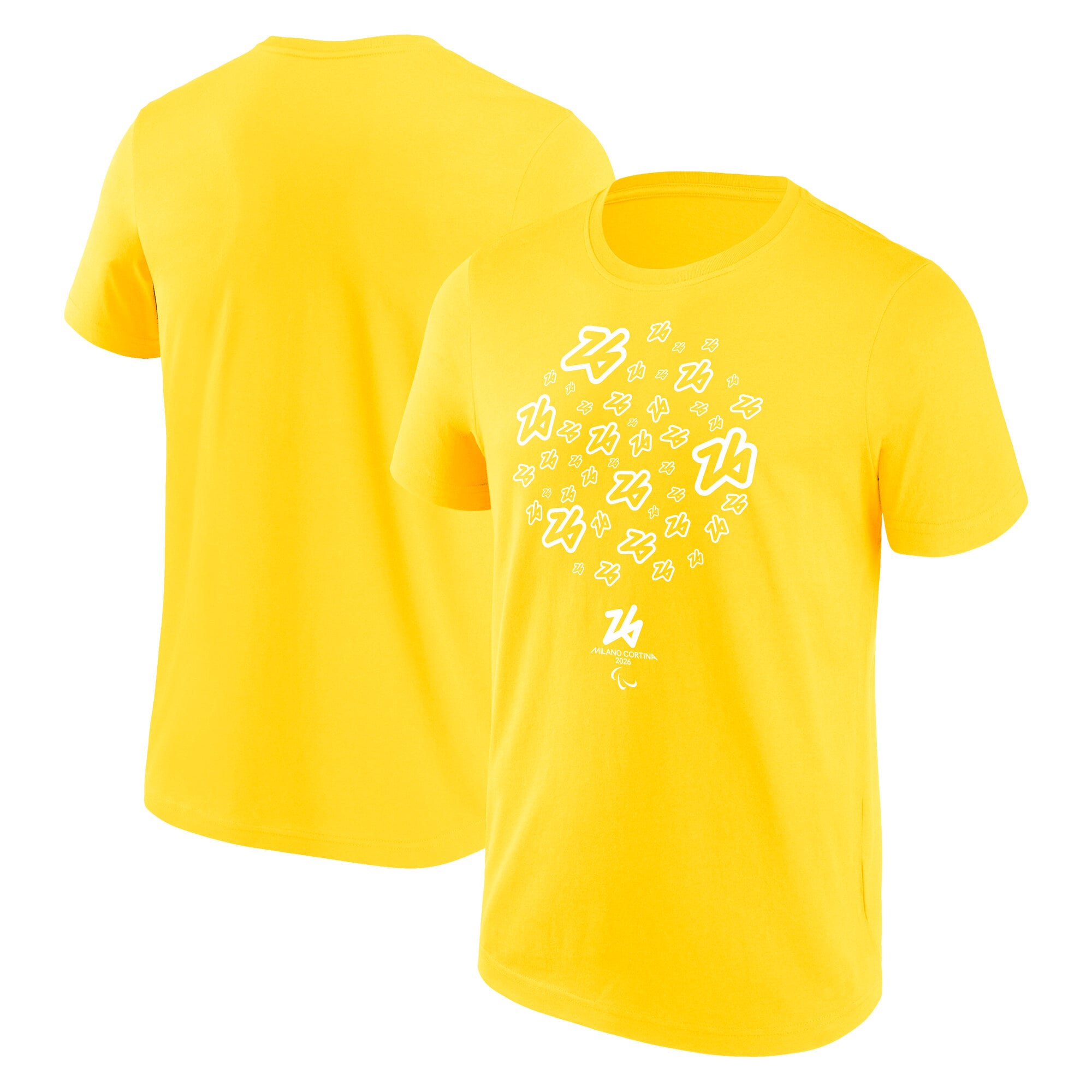 T-shirt grafica con adesivi logo Paralimpiadi Milano Cortina 2026 - Oro