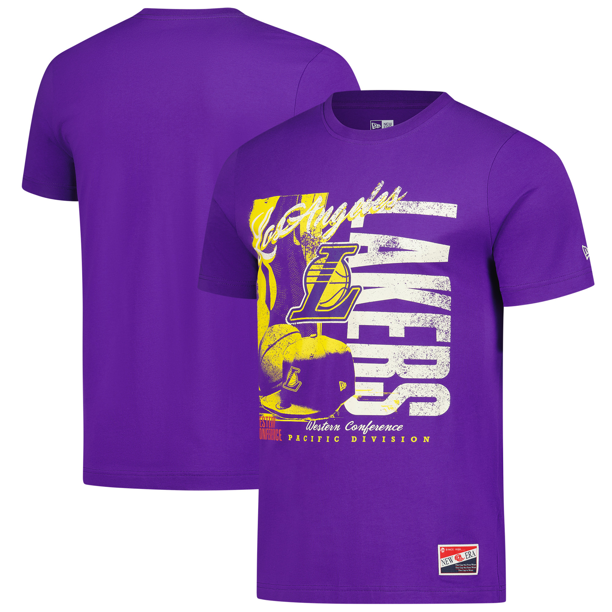 Men's New Era Purple Los Angeles Lakers Distressed Throwback Vintage Color Pack T-Shirt
