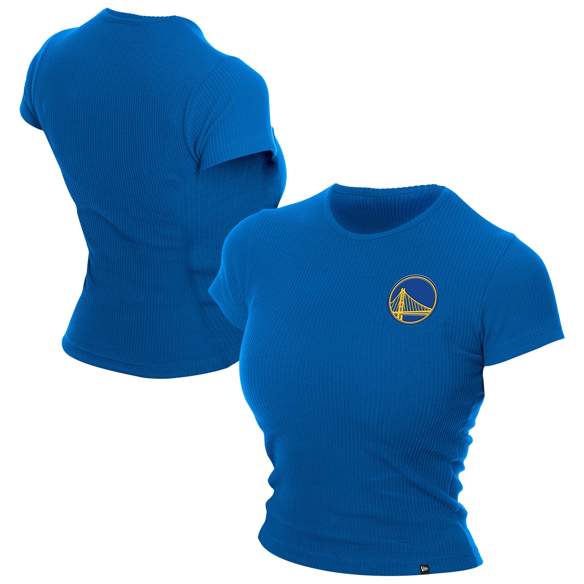 Women's New Era Blue Golden State Warriors Leisure Collection Baby Doll Cropped T-Shirt