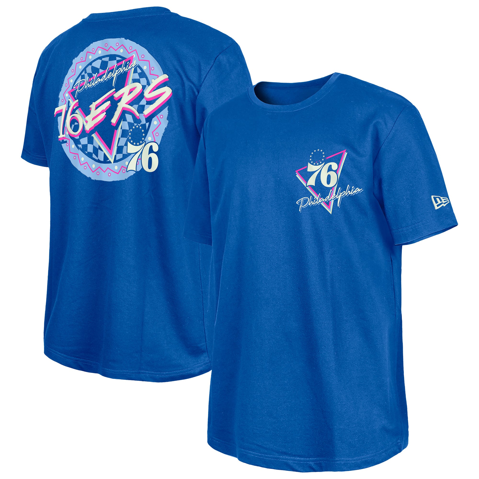 New Era Blue Philadelphia 76ers Glow-in-the-Dark T-Shirt