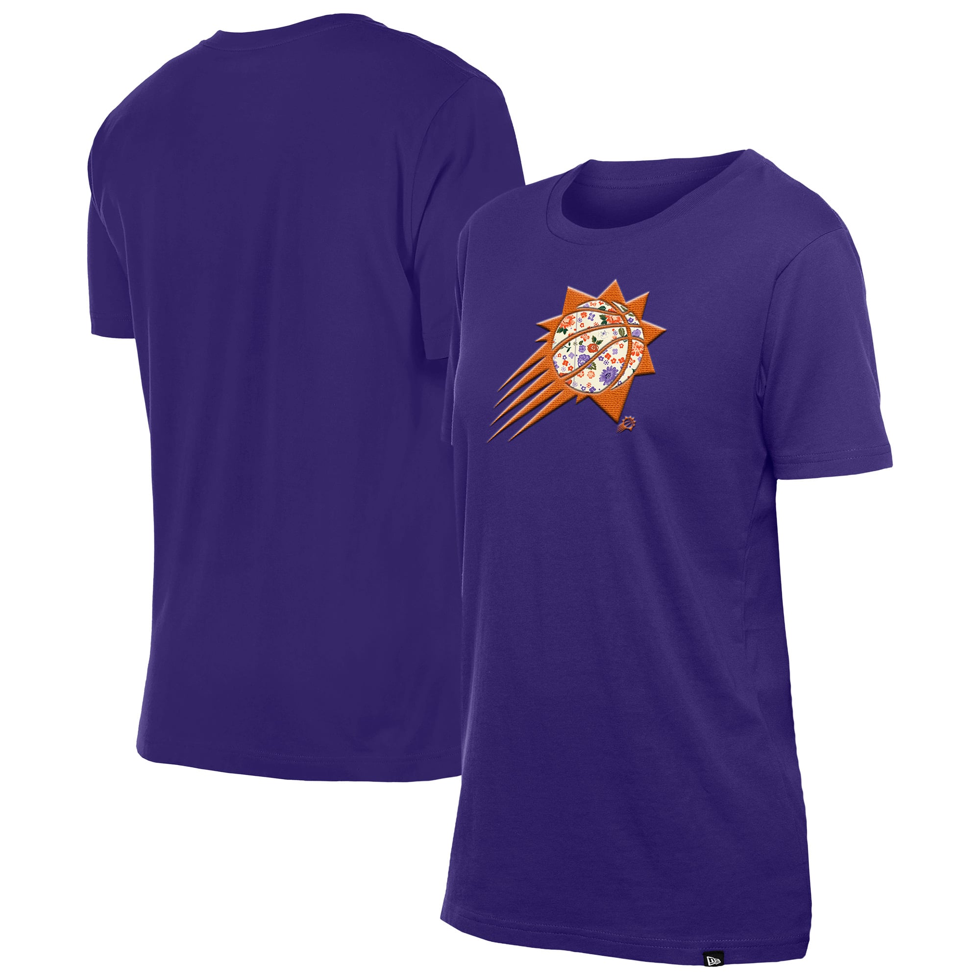 Women's New Era Purple Phoenix Suns Glam Game Flower T-Shirt