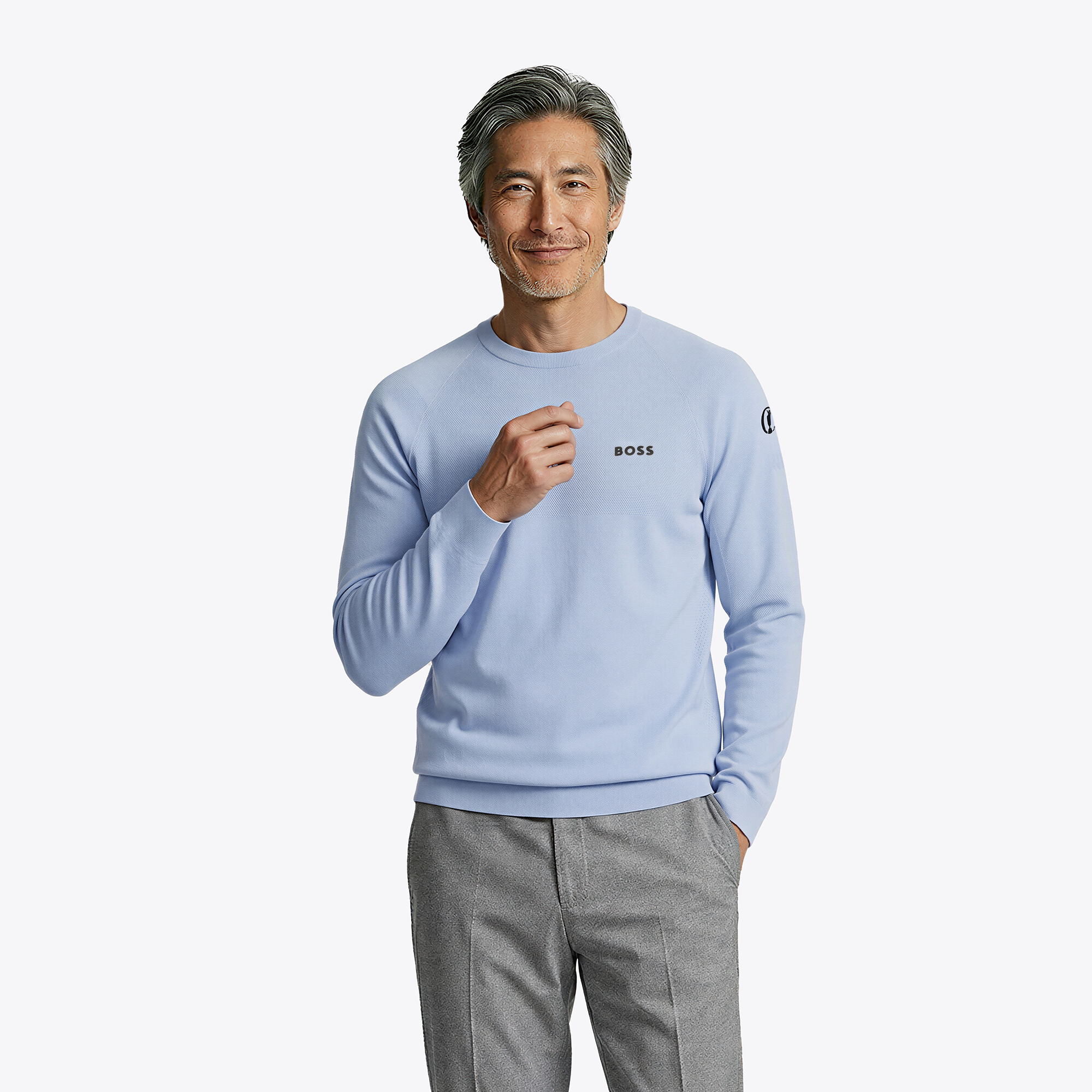 Maglia girocollo senza cuciture Open Hugo Boss - Blu