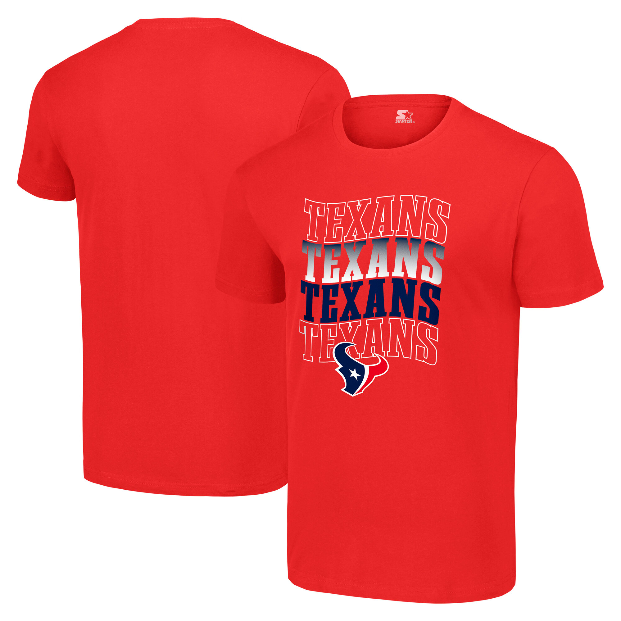 Men's Starter Red Houston Texans Four Name T-Shirt