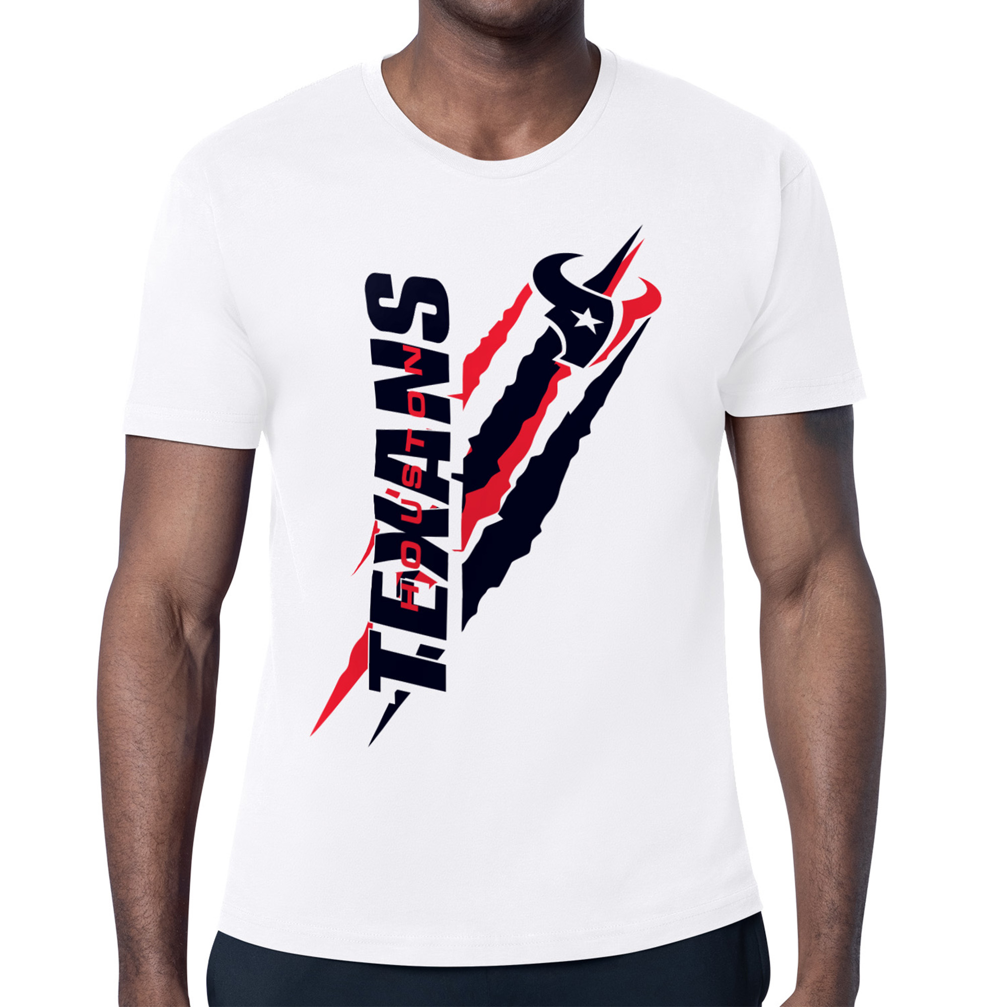 Men's Starter White Houston Texans Color Scratch T-Shirt