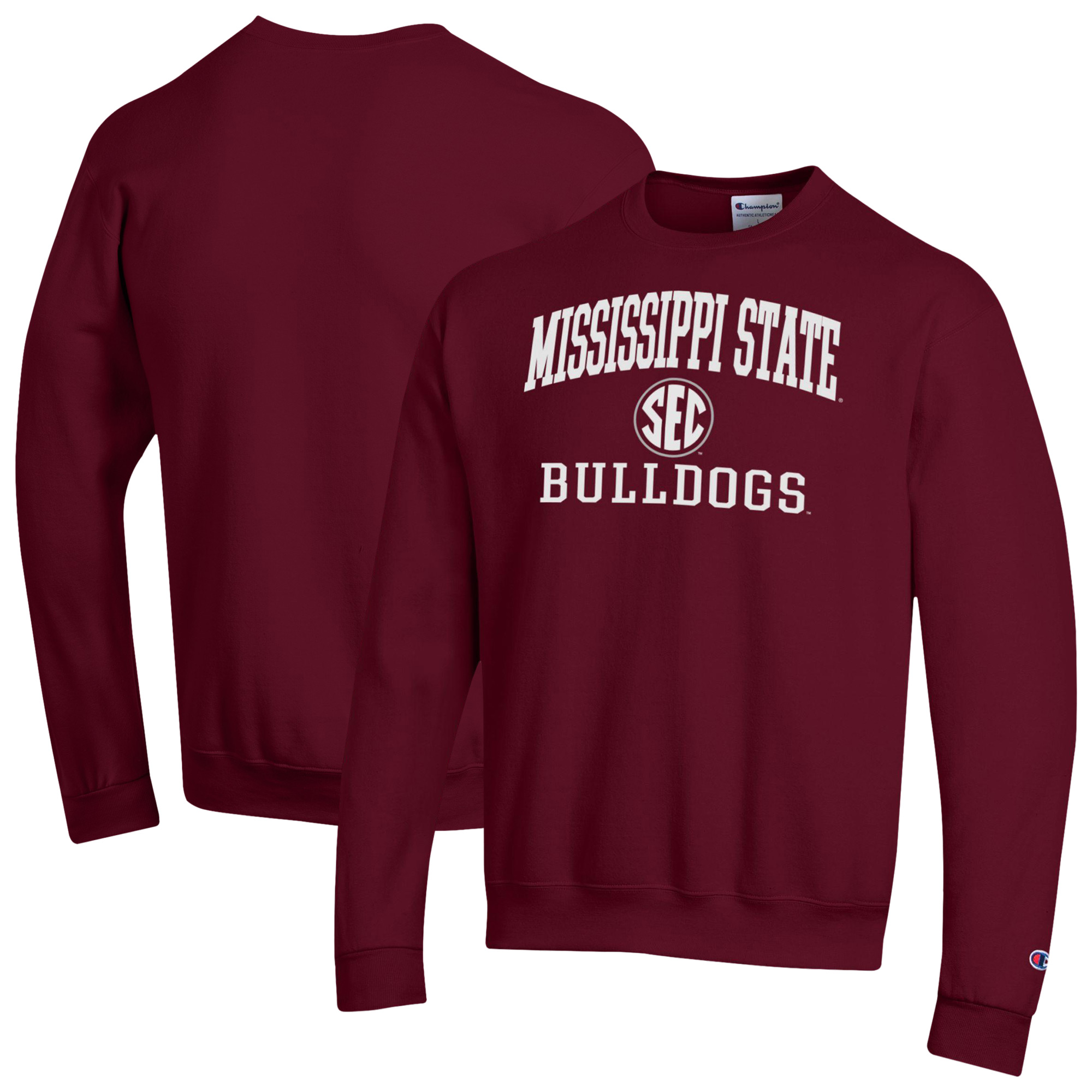 Men’s Champion Maroon Mississippi State Bulldogs Team Fleece Pullover Sweatshirt