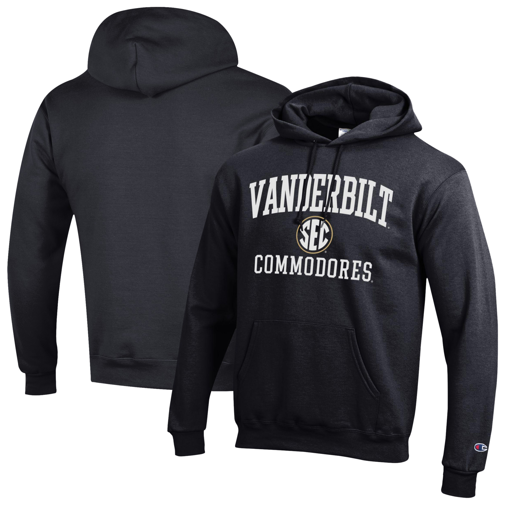 Men's Champion Black Vanderbilt Commodores Team Fleece Pullover Hoodie