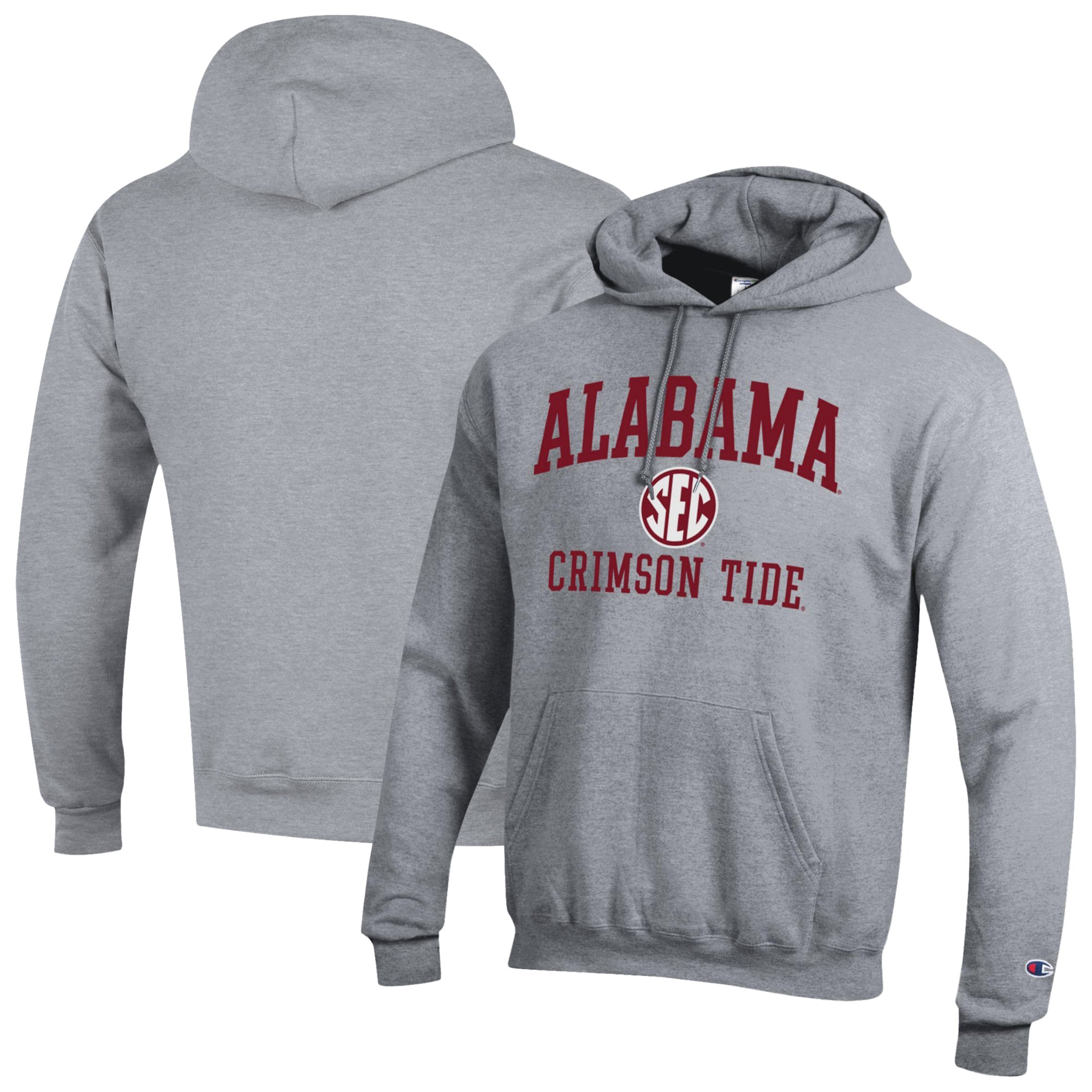 Men's Champion Gray Alabama Crimson Tide Team Fleece Pullover Hoodie