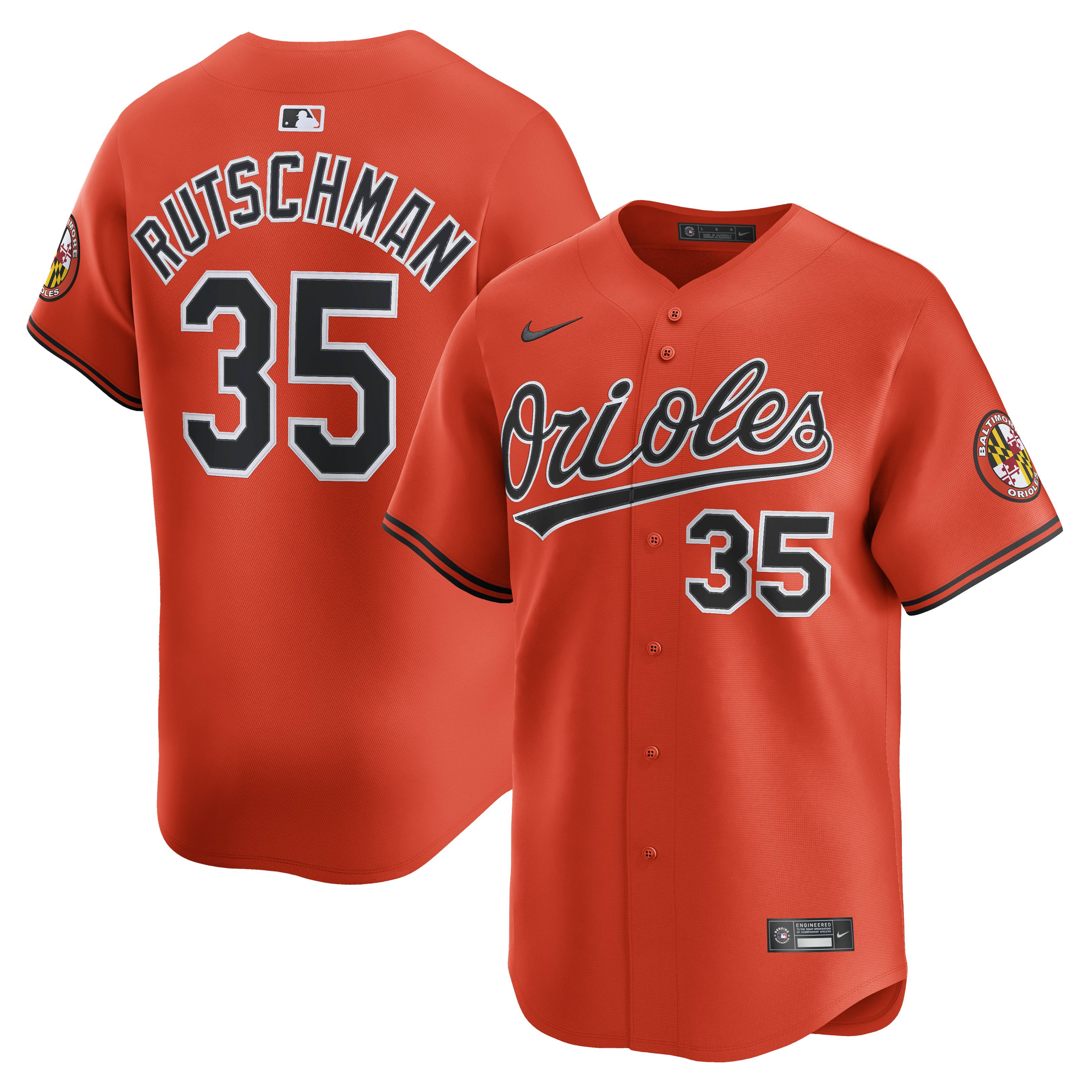 Men's Nike Adley Rutschman Orange Baltimore Orioles 2nd Alternate Limited Player Jersey