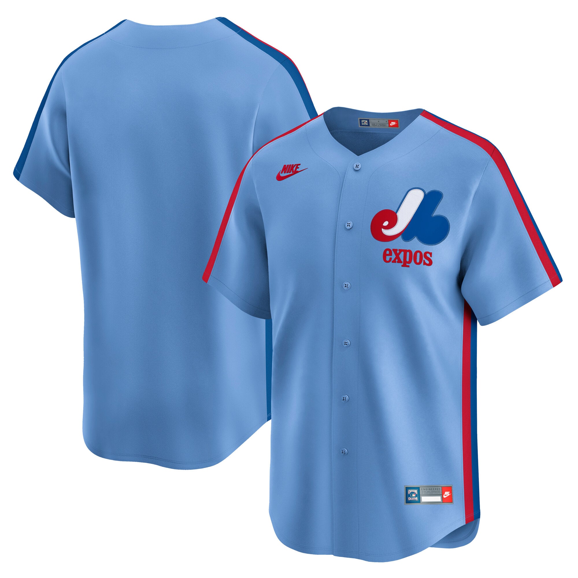 Men's Nike Light Blue Montreal Expos Cooperstown Collection Limited Jersey