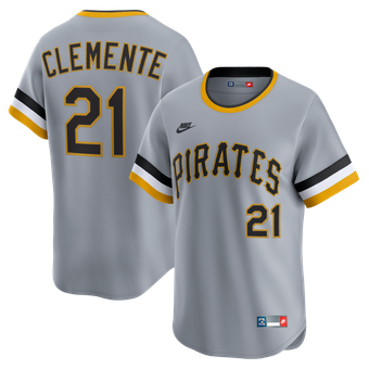 Men's Nike Roberto Clemente Gray Pittsburgh Pirates Throwback Cooperstown Collection Limited Jersey