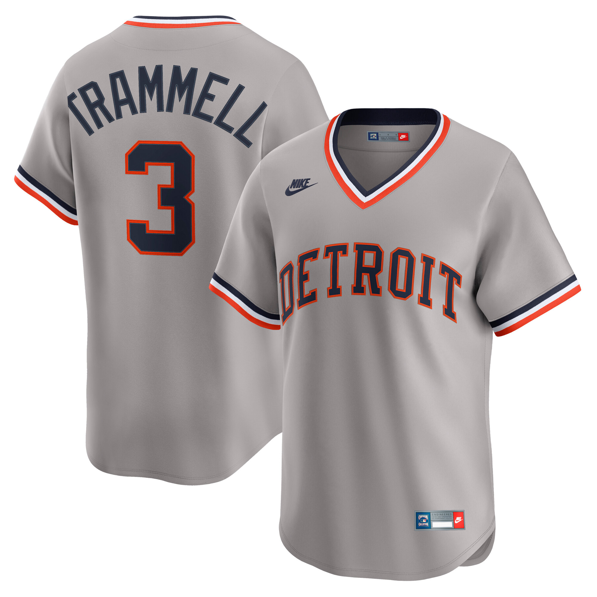 Men's Nike Alan Trammell Gray Detroit Tigers Cooperstown Collection Limited Jersey