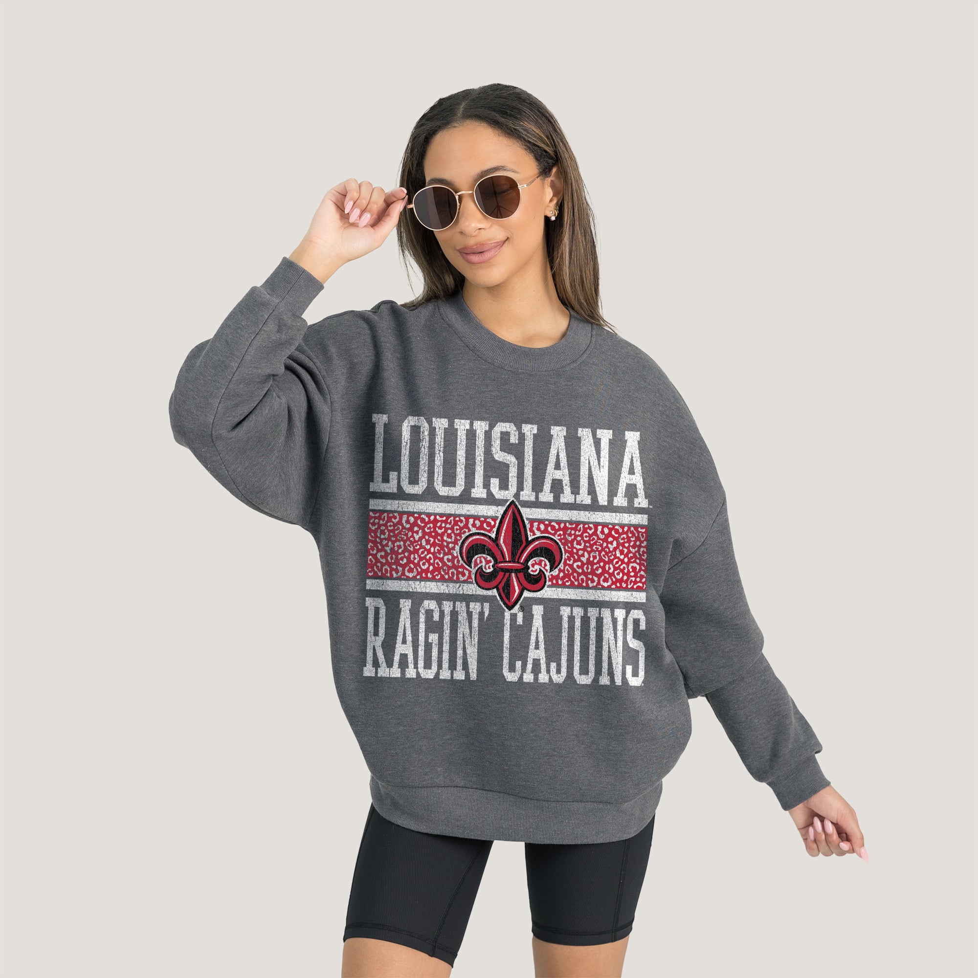 Women's Gameday Couture Charcoal Louisiana Ragin' Cajuns Premium Fleece Pullover Sweatshirt