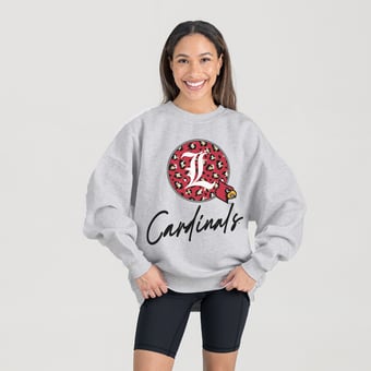 Women's Gameday Couture Ash Louisville Cardinals Premium Fleece Pullover Sweatshirt