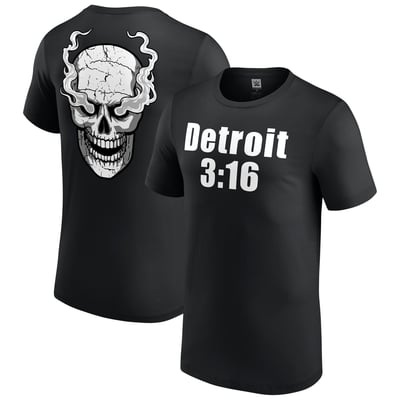 Men's Black "Stone Cold" Steve Austin Detroit 3:16 T-Shirt