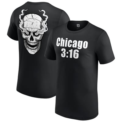 Men's Black "Stone Cold" Steve Austin Chicago 3:16 T-Shirt
