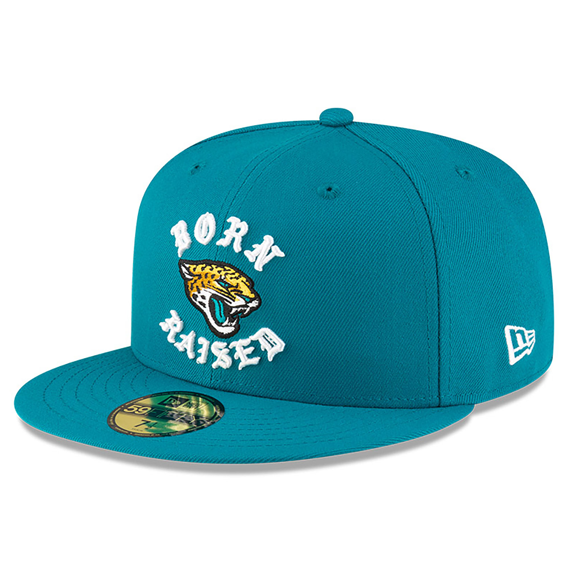 Men's New Era Born x Raised Teal Jacksonville Jaguars 59FIFTY Fitted Hat