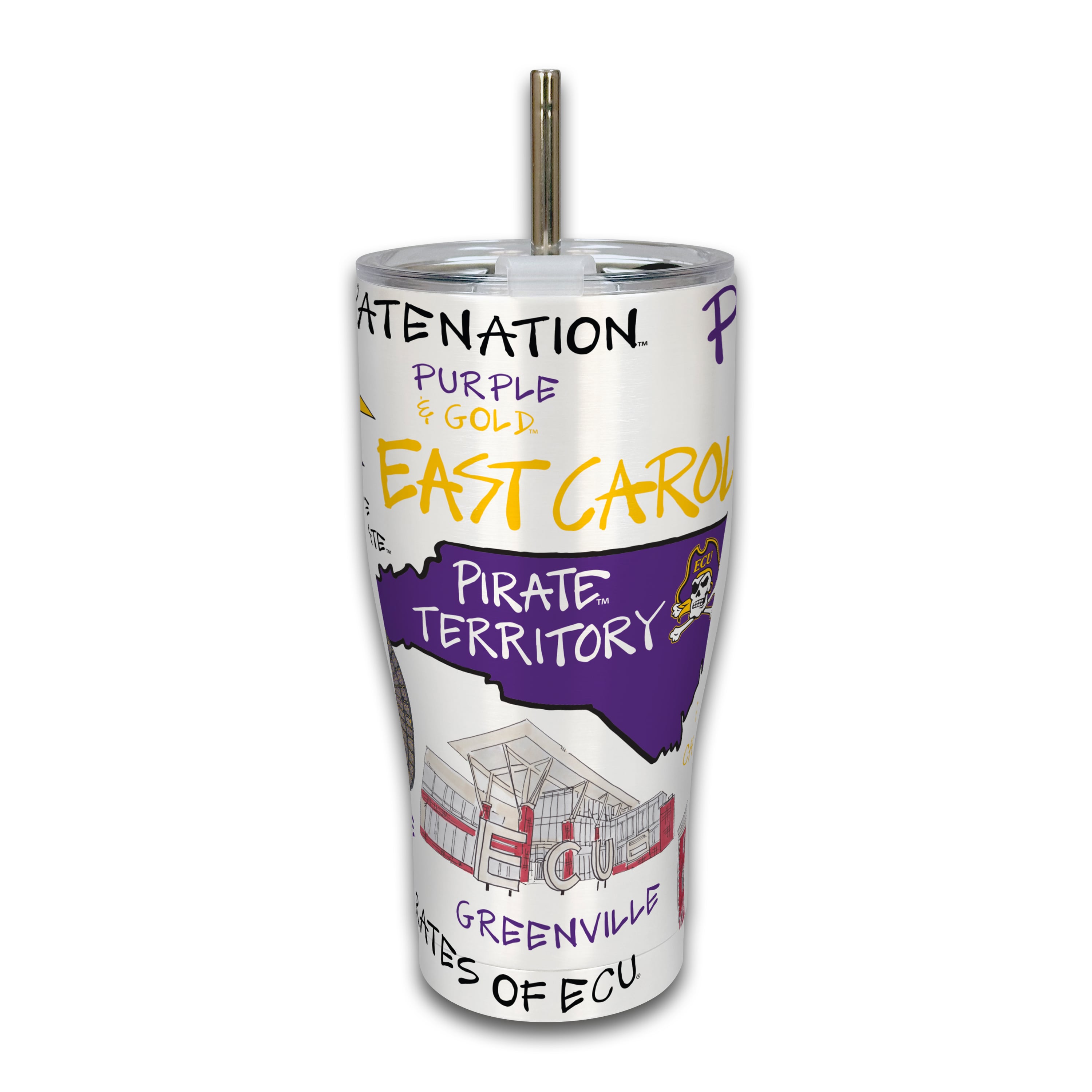 ECU Pirates 30oz. Icon Metal Tumbler