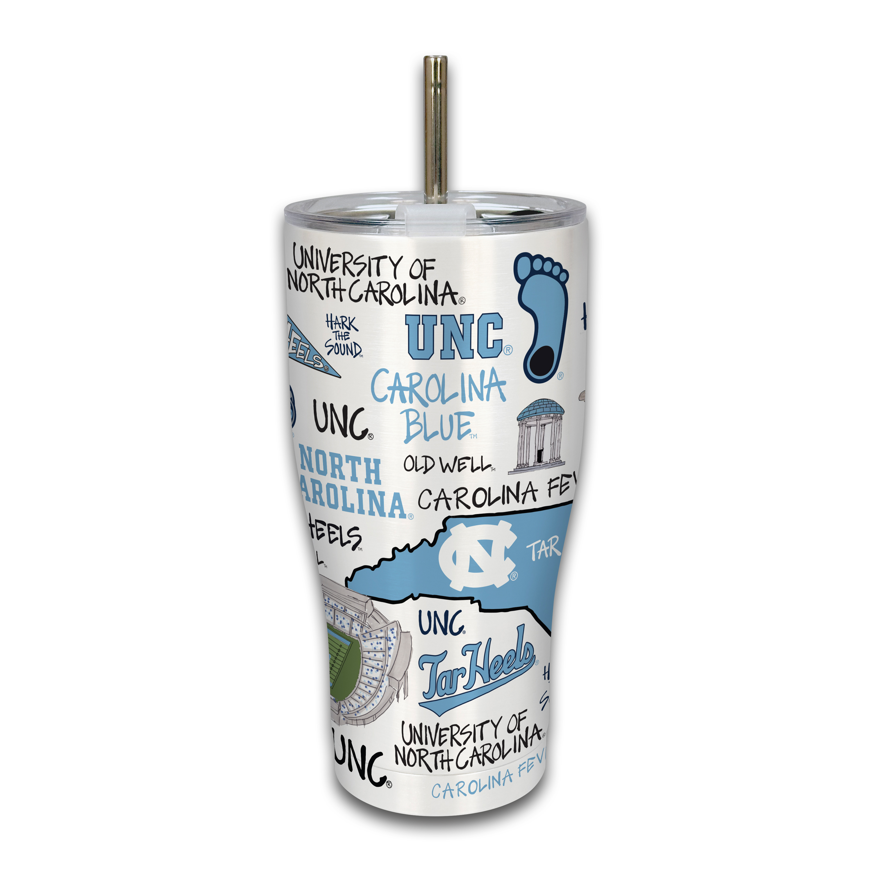 North Carolina Tar Heels 30oz. Icon Metal Tumbler North Carolina Tar Heels 30oz. Icon Metal Tumbler