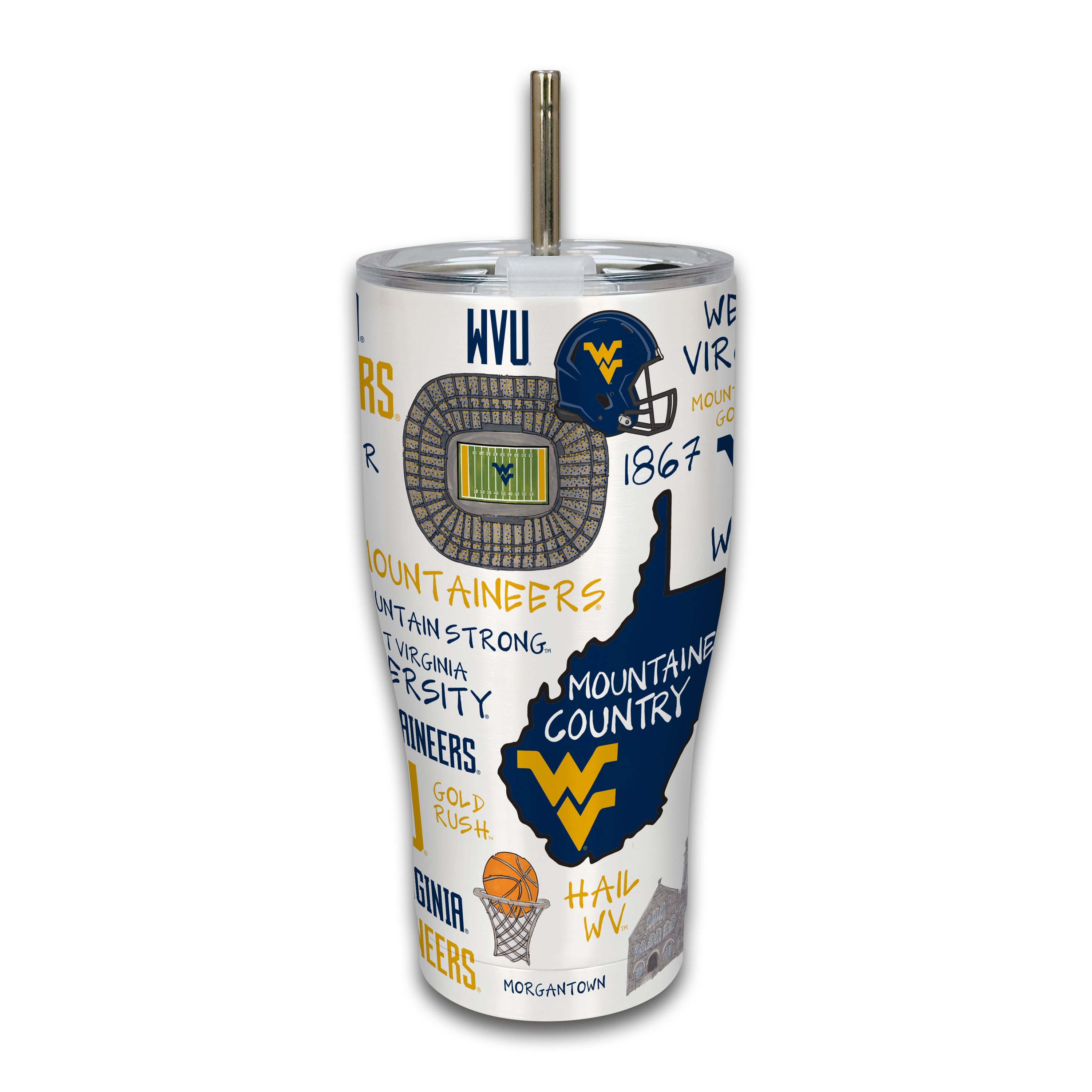 West Virginia Mountaineers 30oz. Icon Metal Tumbler