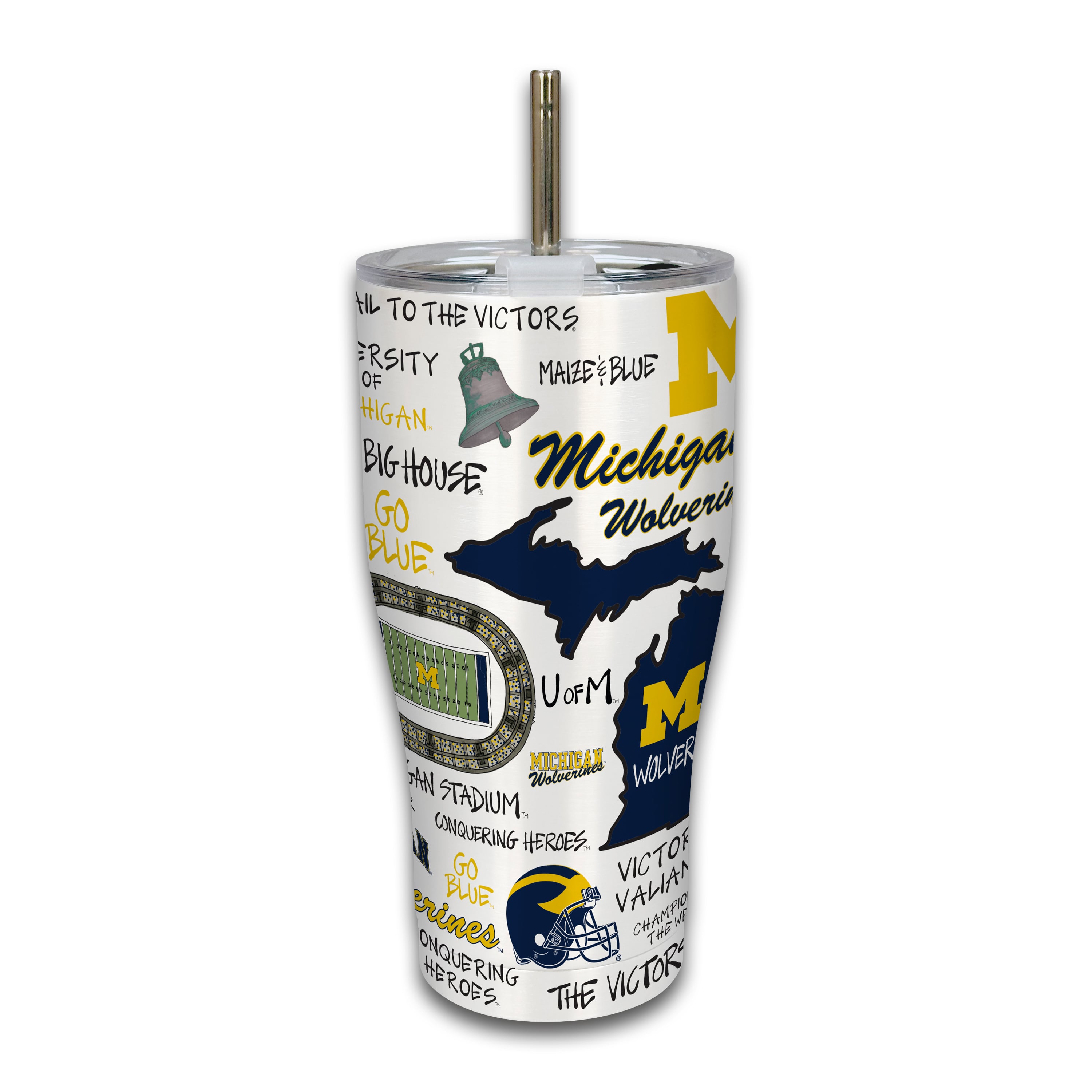 Michigan Wolverines 30oz. Icon Metal Tumbler