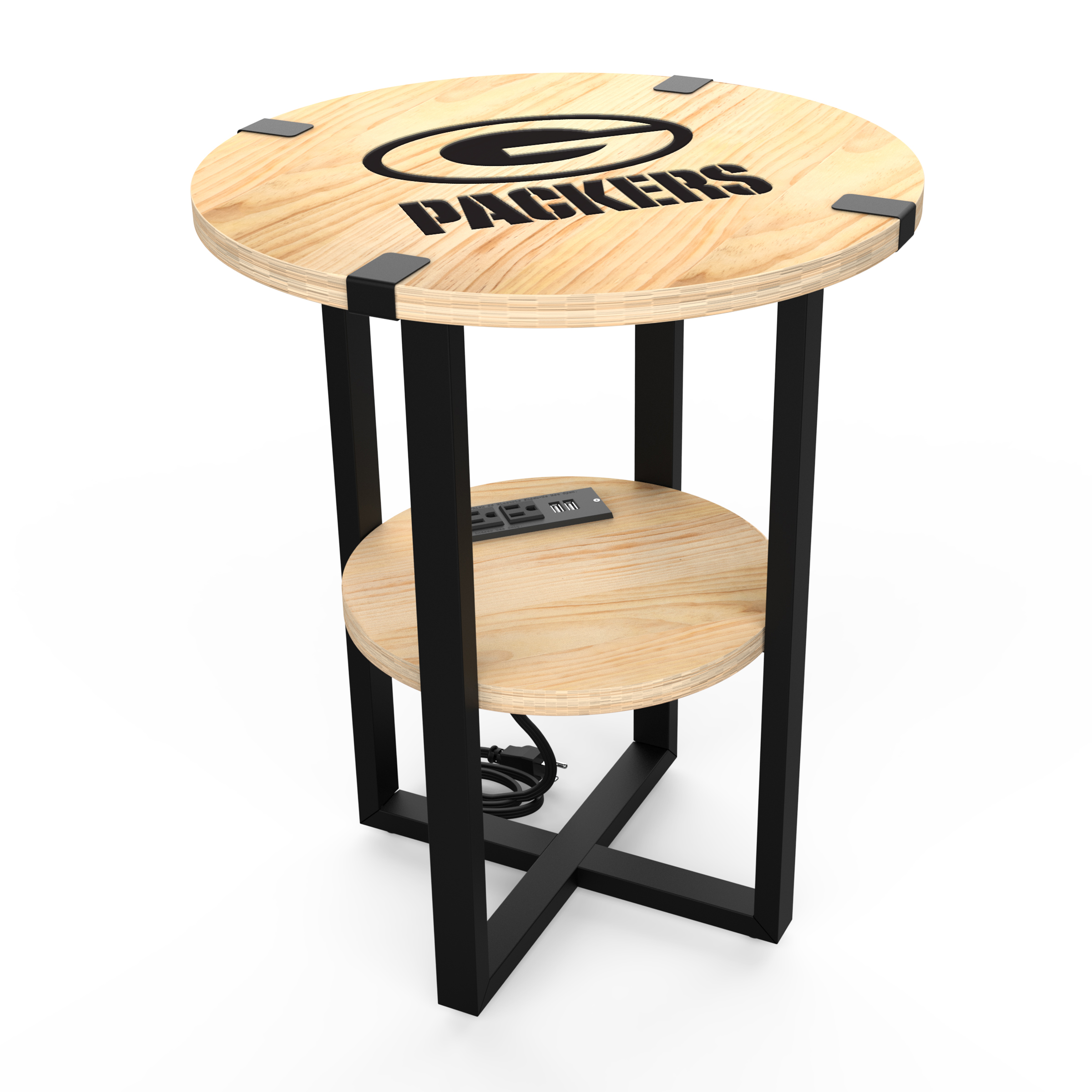 Green Bay Packers 18" Side Table with Charger