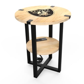 "Las Vegas Raiders 18"" Side Table with Charger"