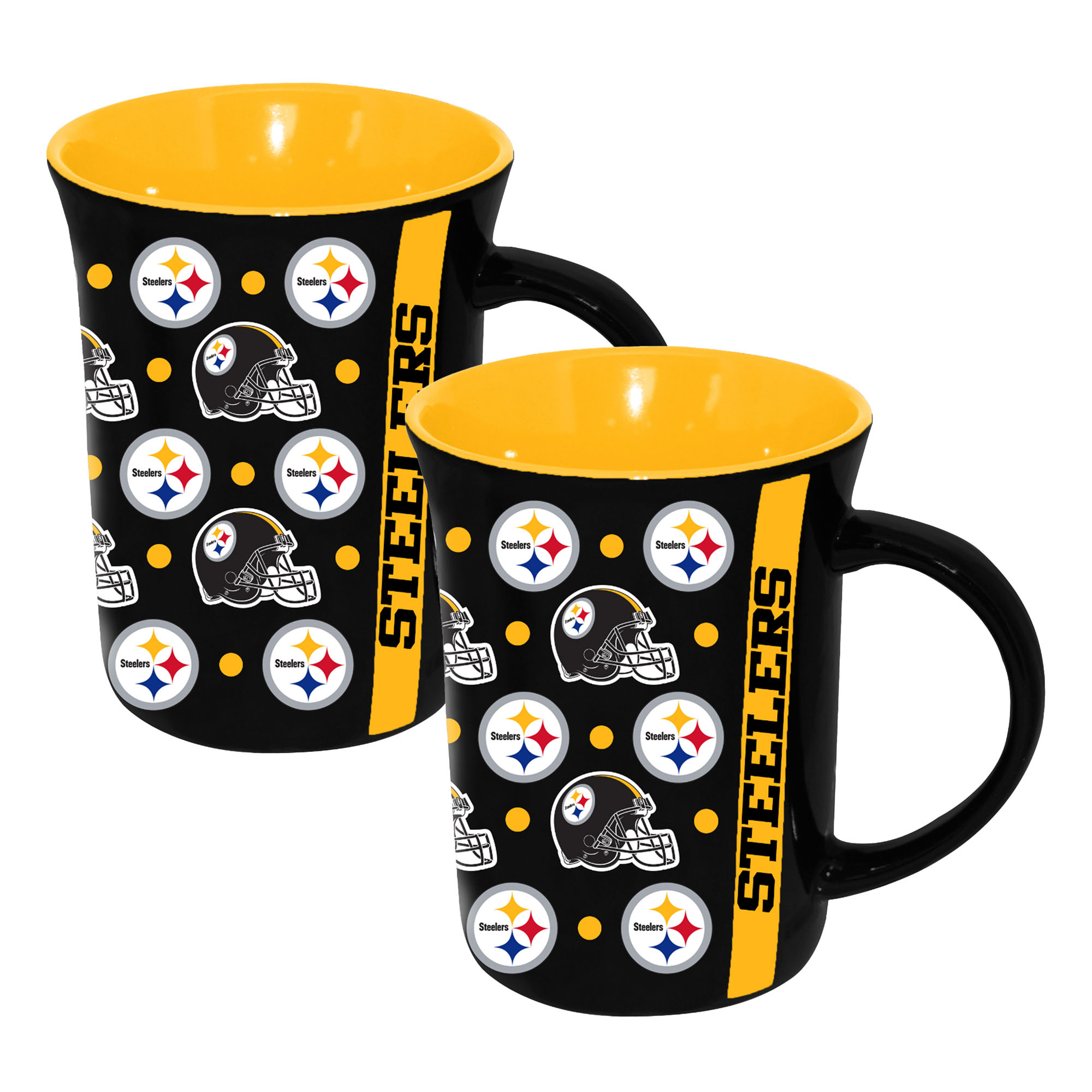 The Memory Company Pittsburgh Steelers Two-Pack 15oz. Line Up Ceramic Mugs The Memory Company Pittsburgh Steelers Two-Pack 15oz. Line Up Ceramic Mugs