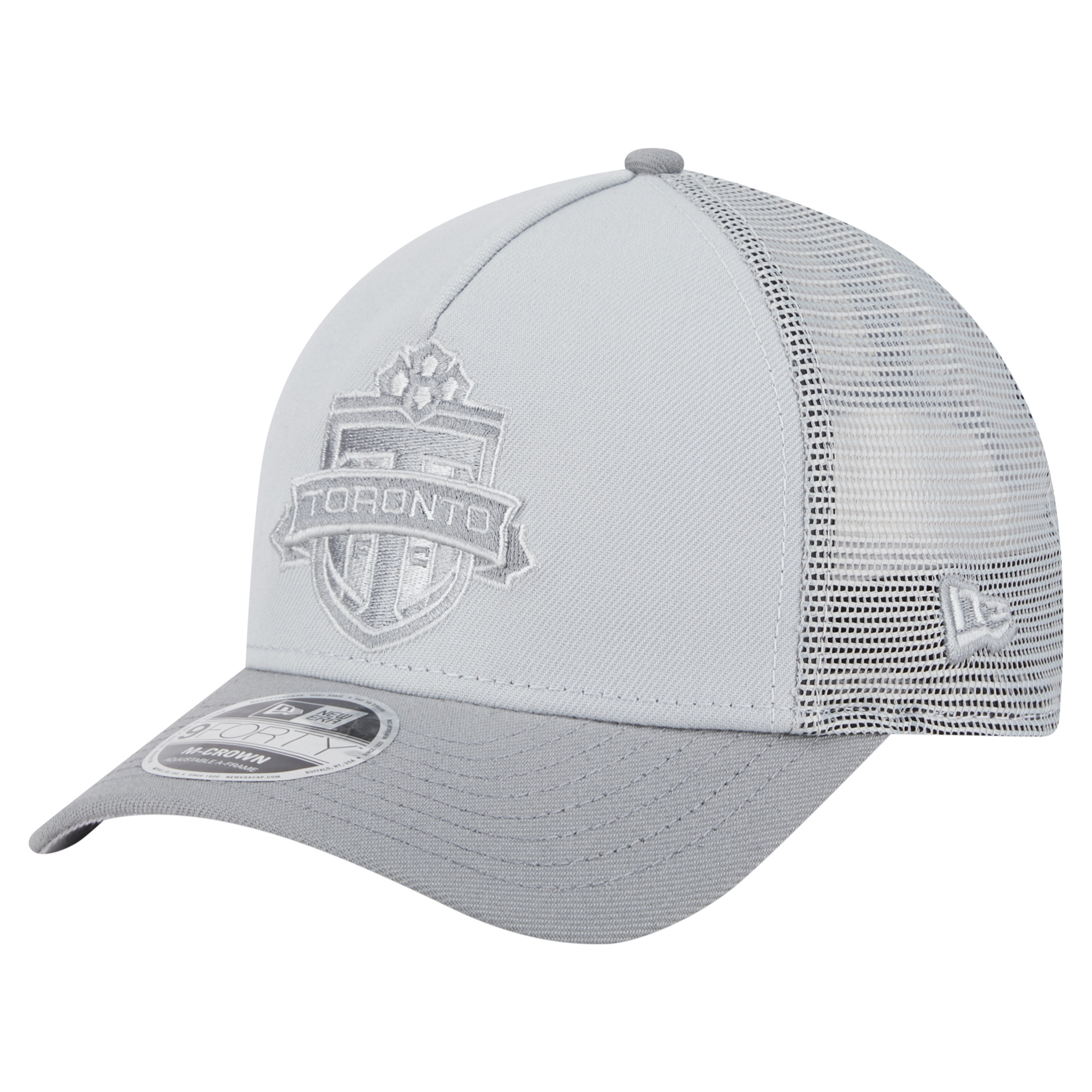 Men's New Era Gray Toronto FC Color Pack 9FORTY M-Crown A-Frame Adjustable Trucker Hat