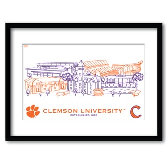 Clemson Tigers 11" x 14" Framed Campus Wall Art Collage
